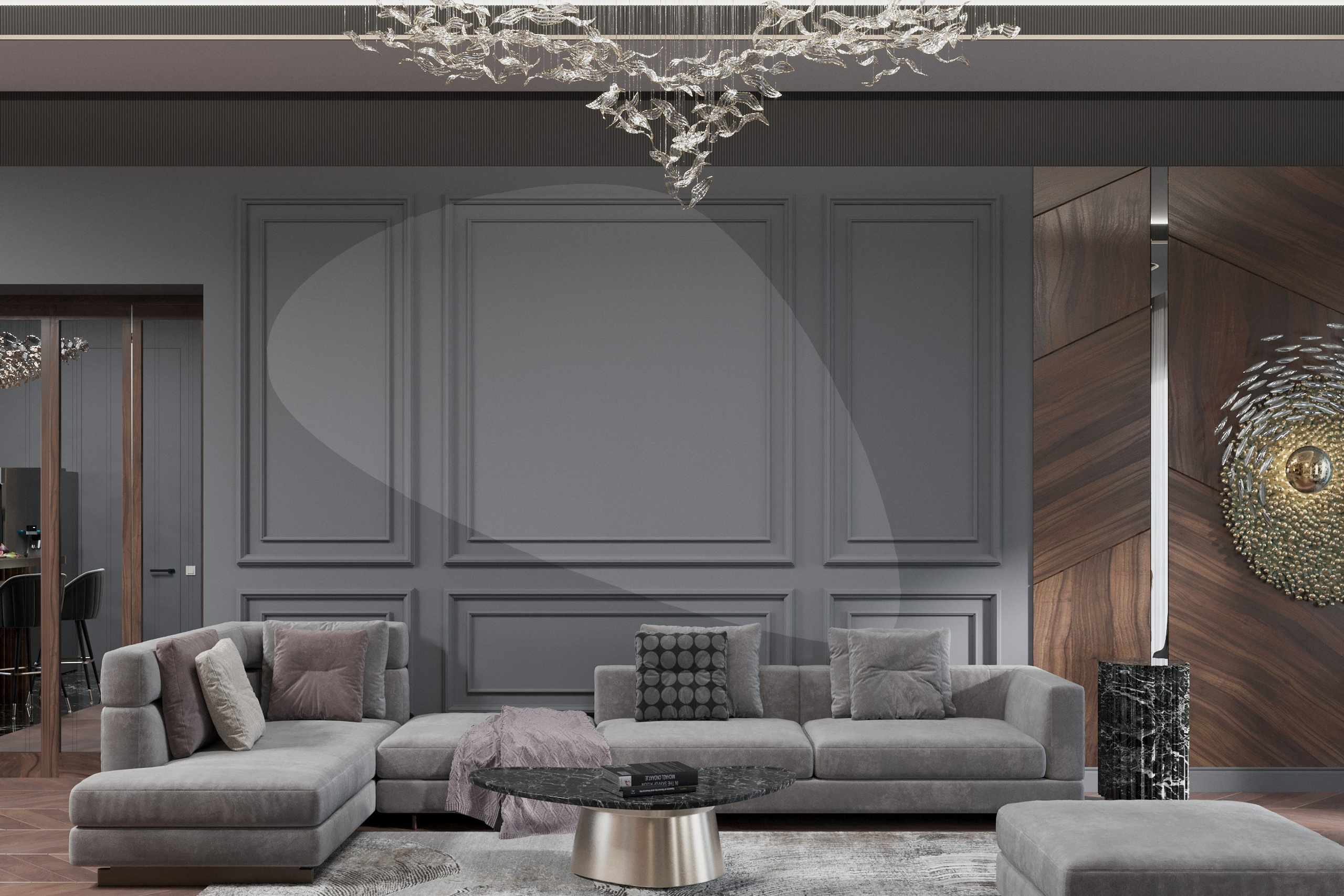 Luxury Mansion in Novotitorovskaya — 3D Visualization. 3D INTERIOR AND ARCHITECTURE VISUALIZATION