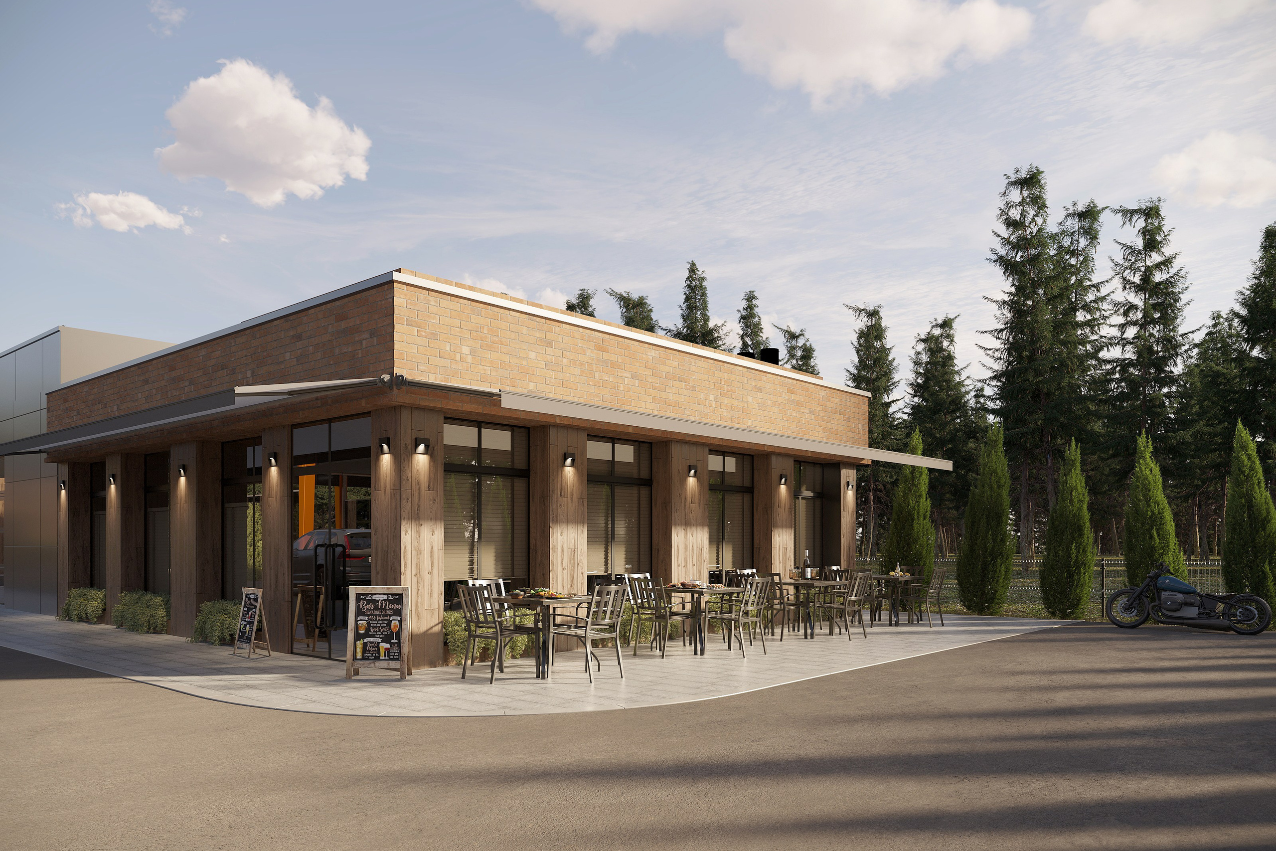 Car Wash, Service Station & Café — Full 3D Visualization with Site Design. 3D INTERIOR AND ARCHITECTURE VISUALIZATION