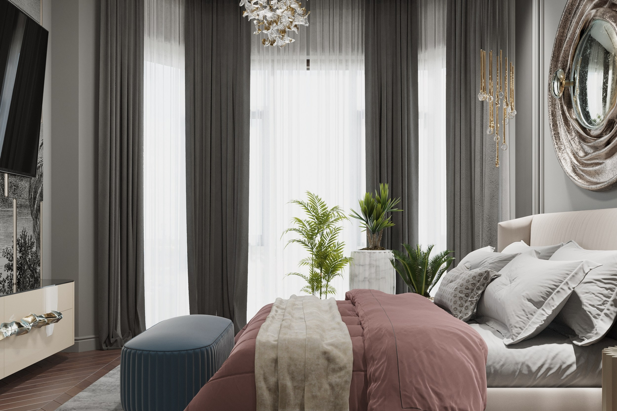 Luxury Mansion in Novotitorovskaya — 3D Visualization. 3D INTERIOR AND ARCHITECTURE VISUALIZATION