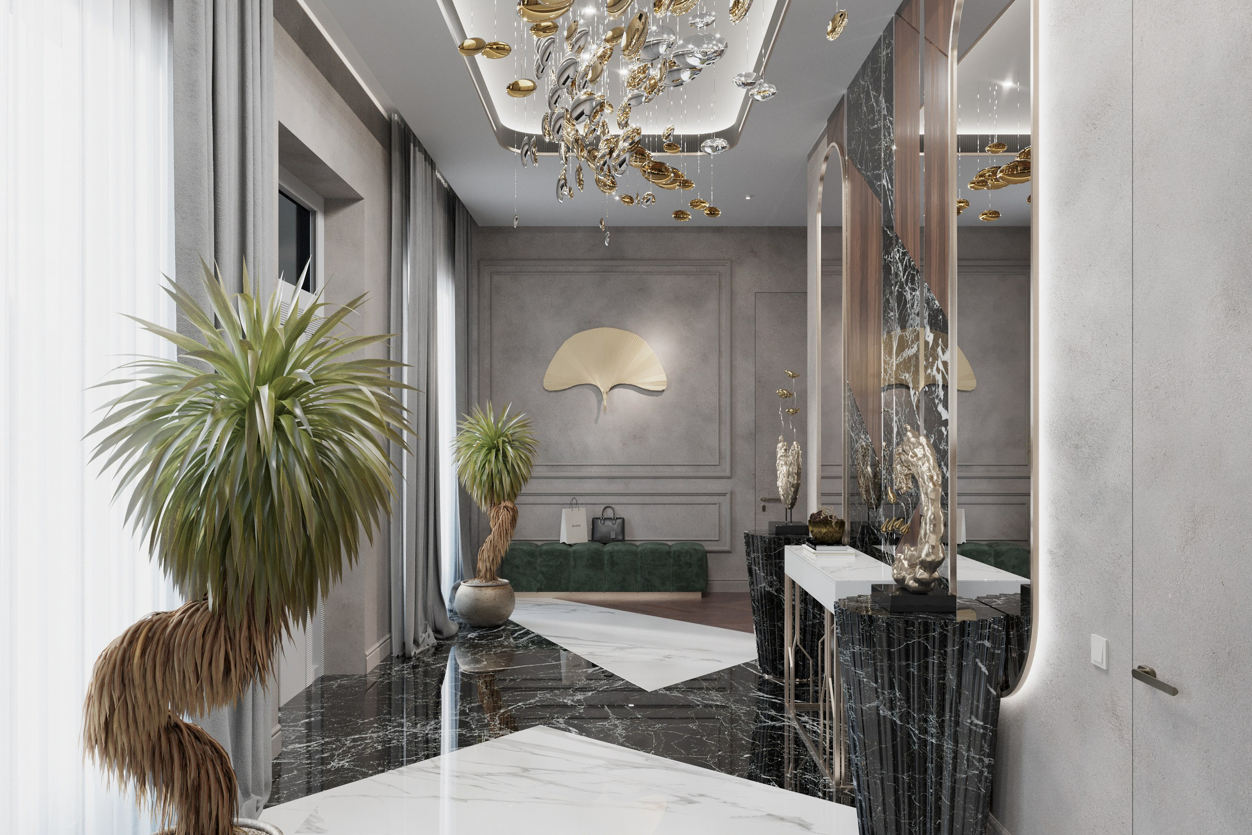 Luxury Mansion in Novotitorovskaya — 3D Visualization. 3D INTERIOR AND ARCHITECTURE VISUALIZATION