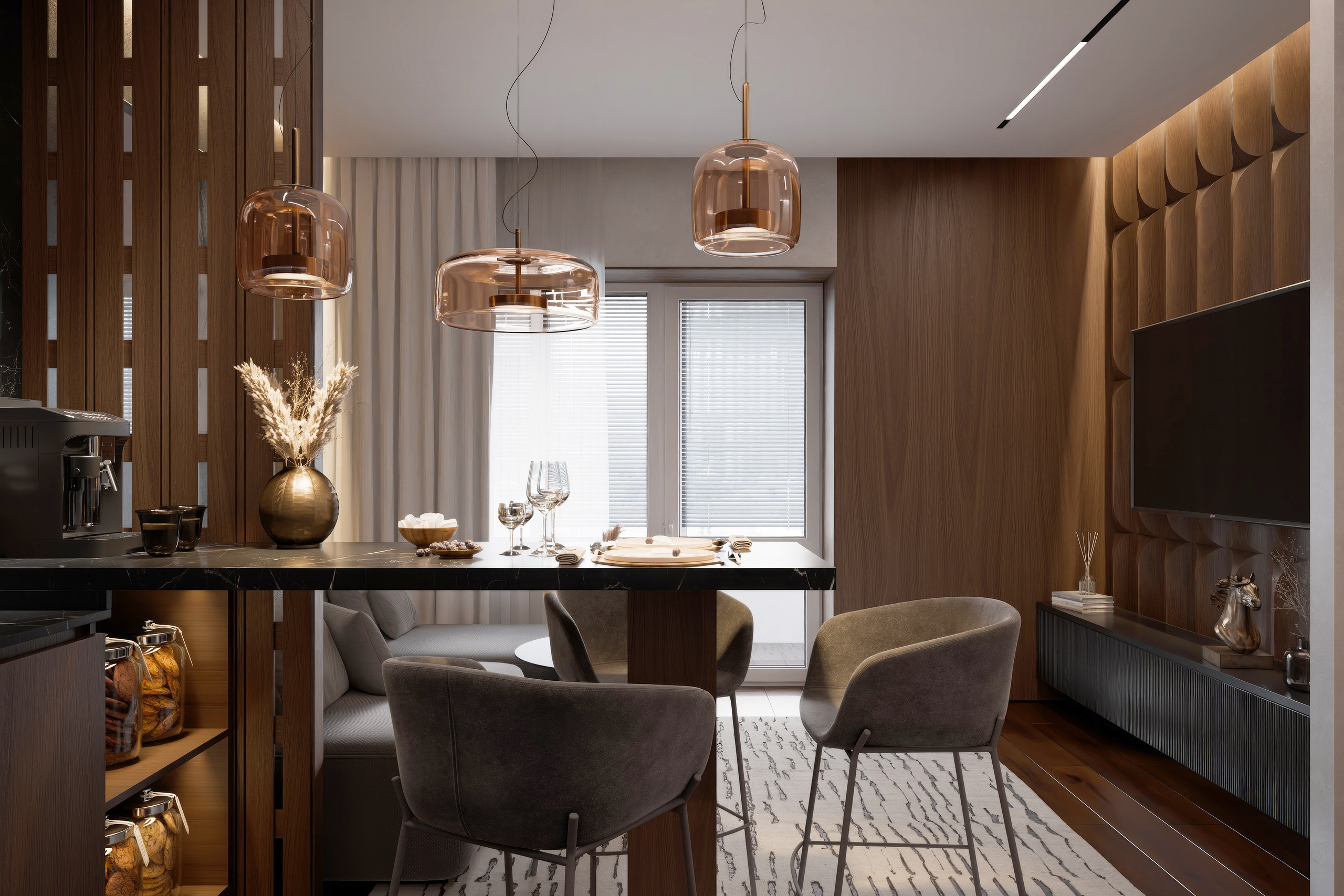 Евро 1 комнатная квартира, Москва. 3D INTERIOR AND ARCHITECTURE VISUALIZATION