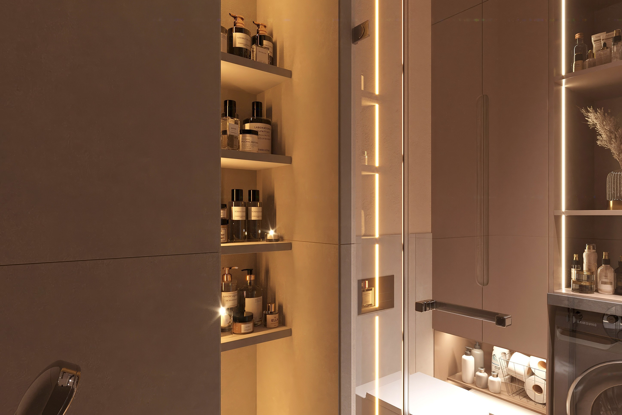 Квартира-студия — тёплый современный интерьер. 3Д Визуализация Интерьера и Архитектуры