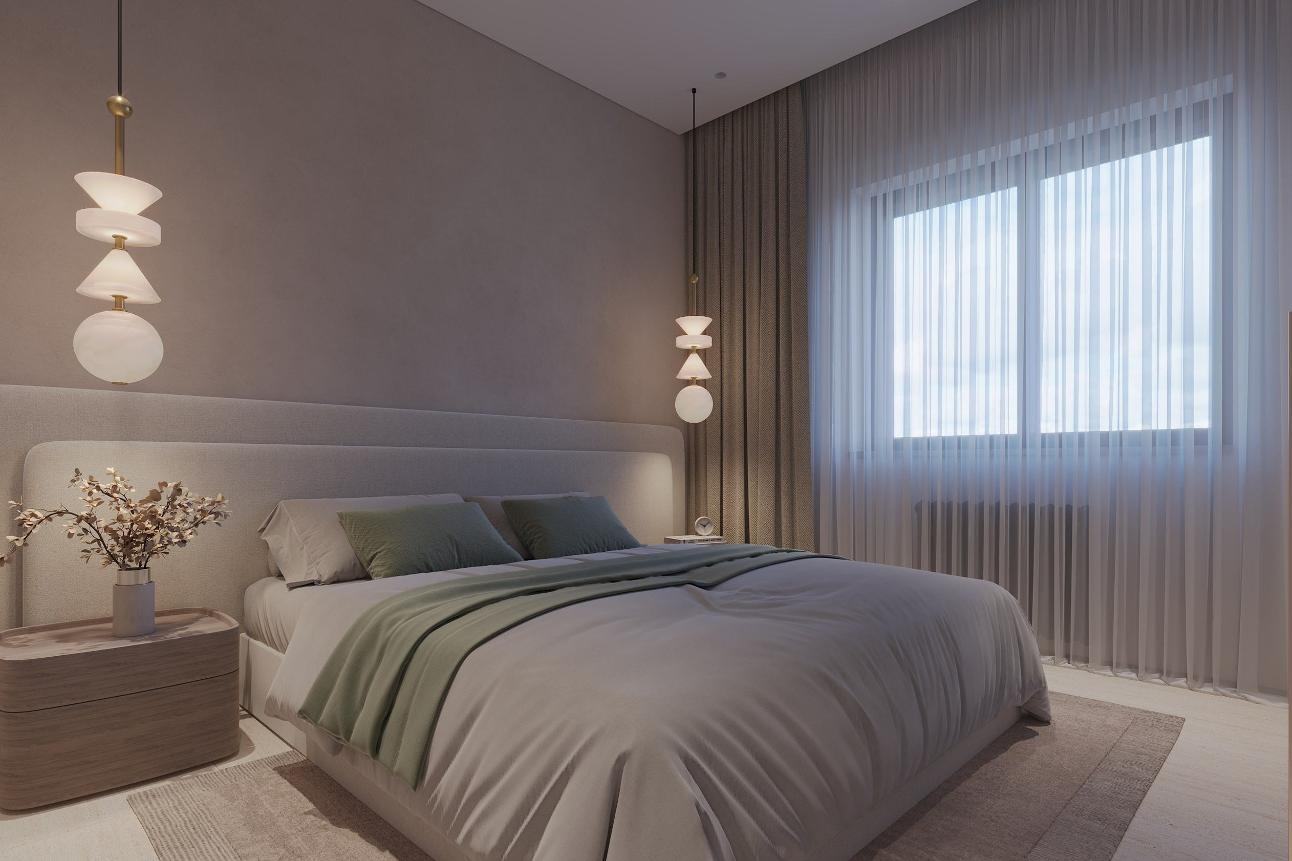 Интерьер квартиры в тёплых тонах — 3D визуализация от Baxx Pro для дизайнера Дианы Кова. 3Д Визуализация Интерьера и Архитектуры