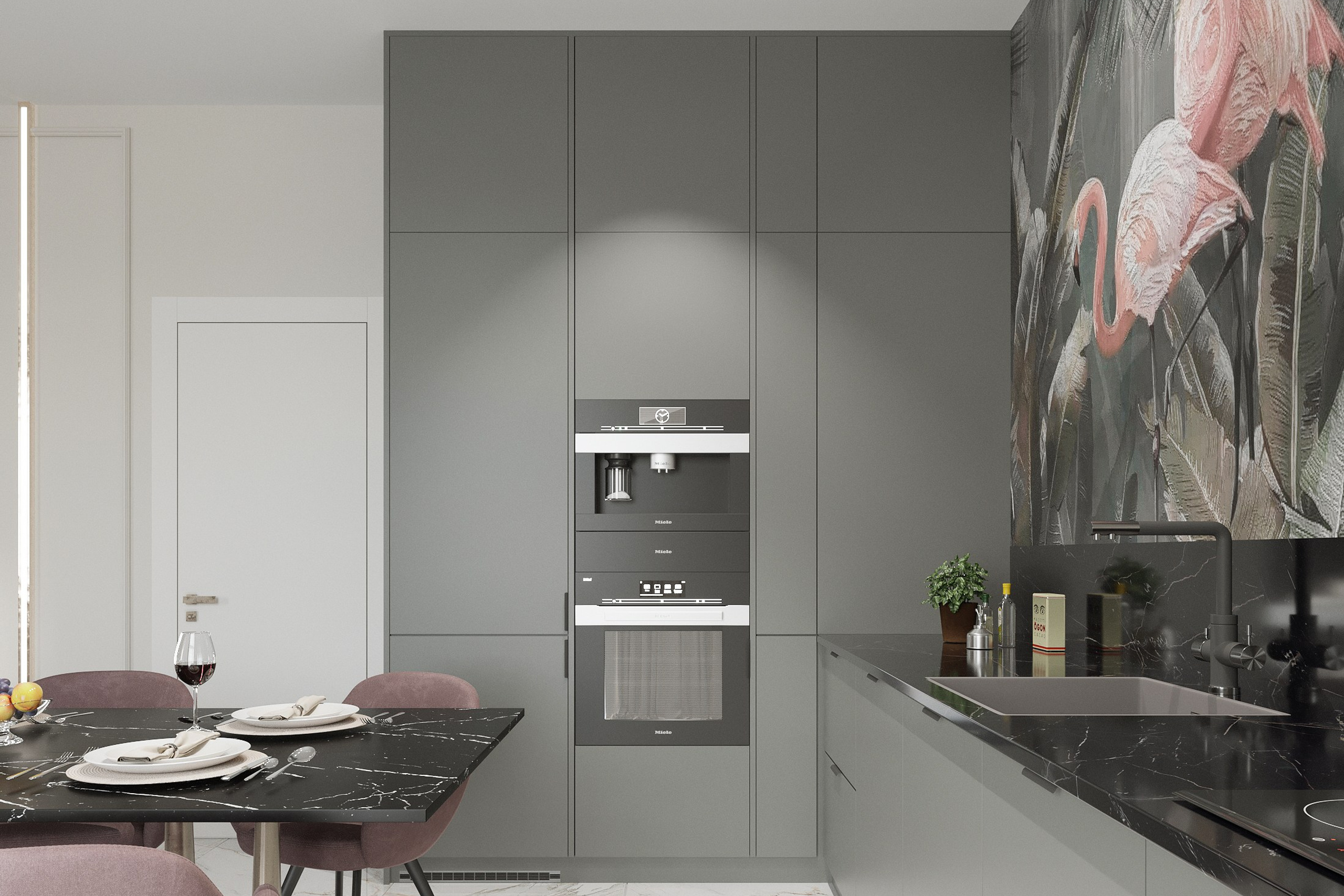 3Д визуализация двухэтажного дома — интерьер в современном стиле с элементами классики. 3Д Визуализация Интерьера и Архитектуры