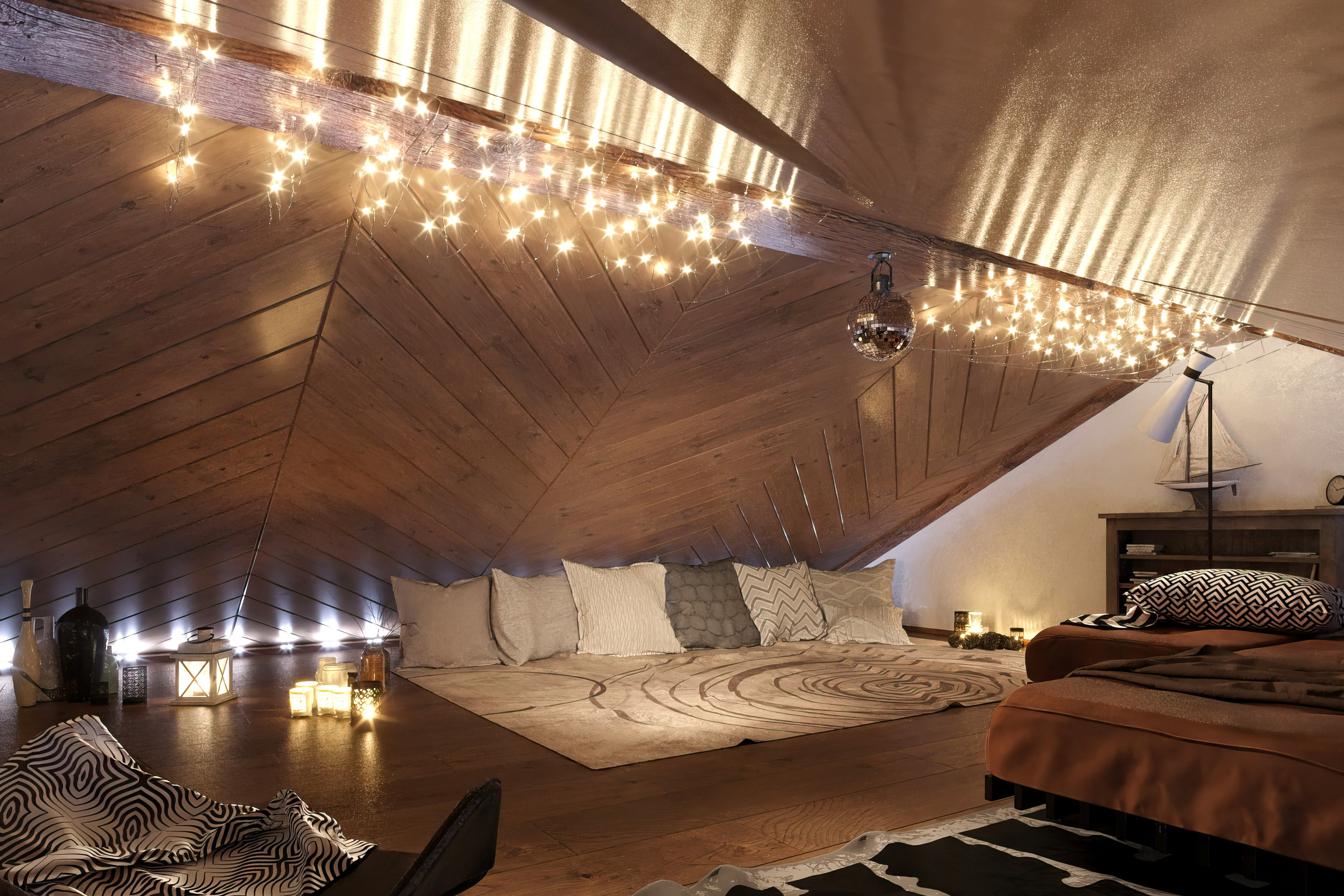 Countryside Cottage — Interior Design with Natural Materials. 3D INTERIOR AND ARCHITECTURE VISUALIZATION