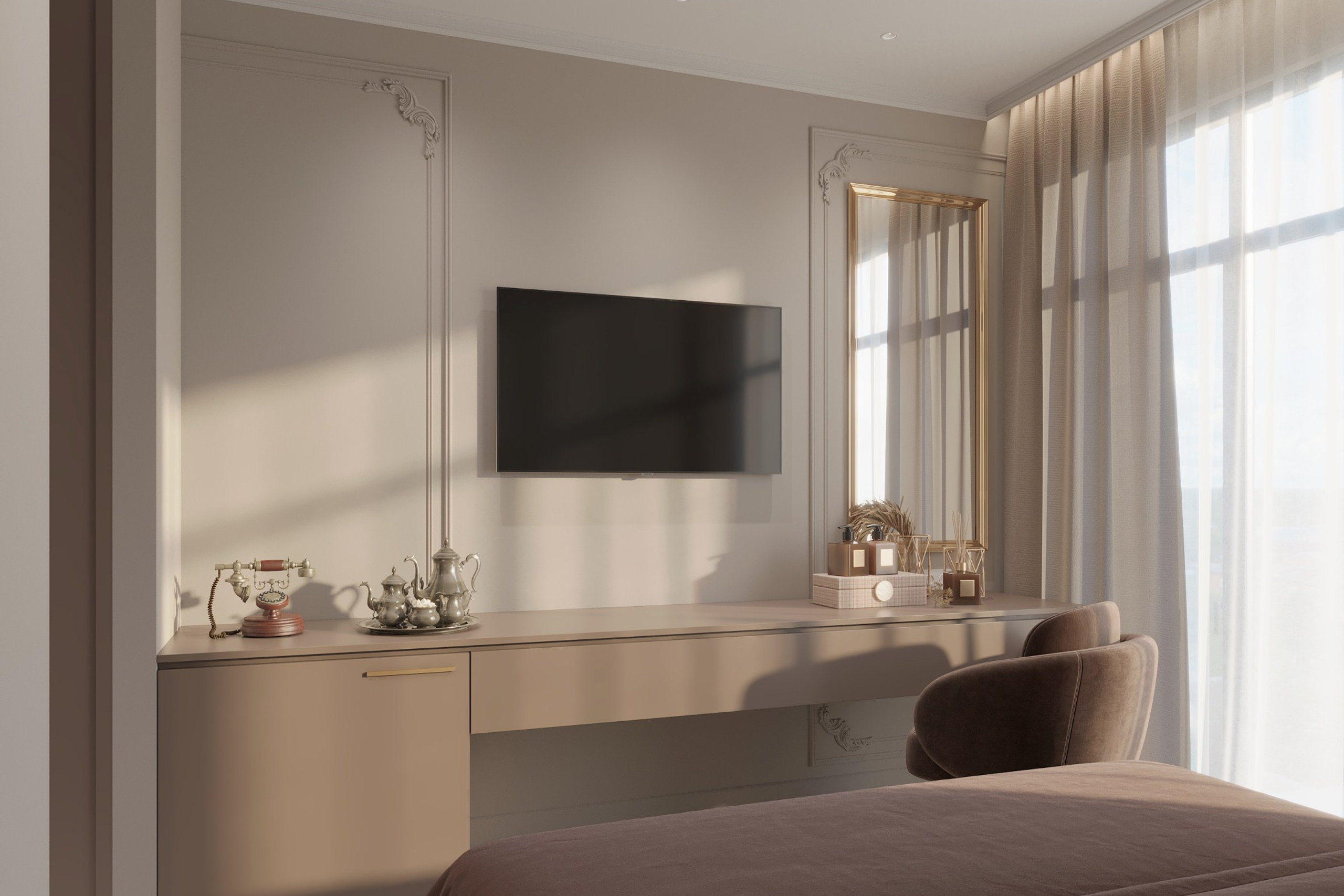 Hotel Room 3D Visualization — Comfort and Elegance. 3D INTERIOR AND ARCHITECTURE VISUALIZATION