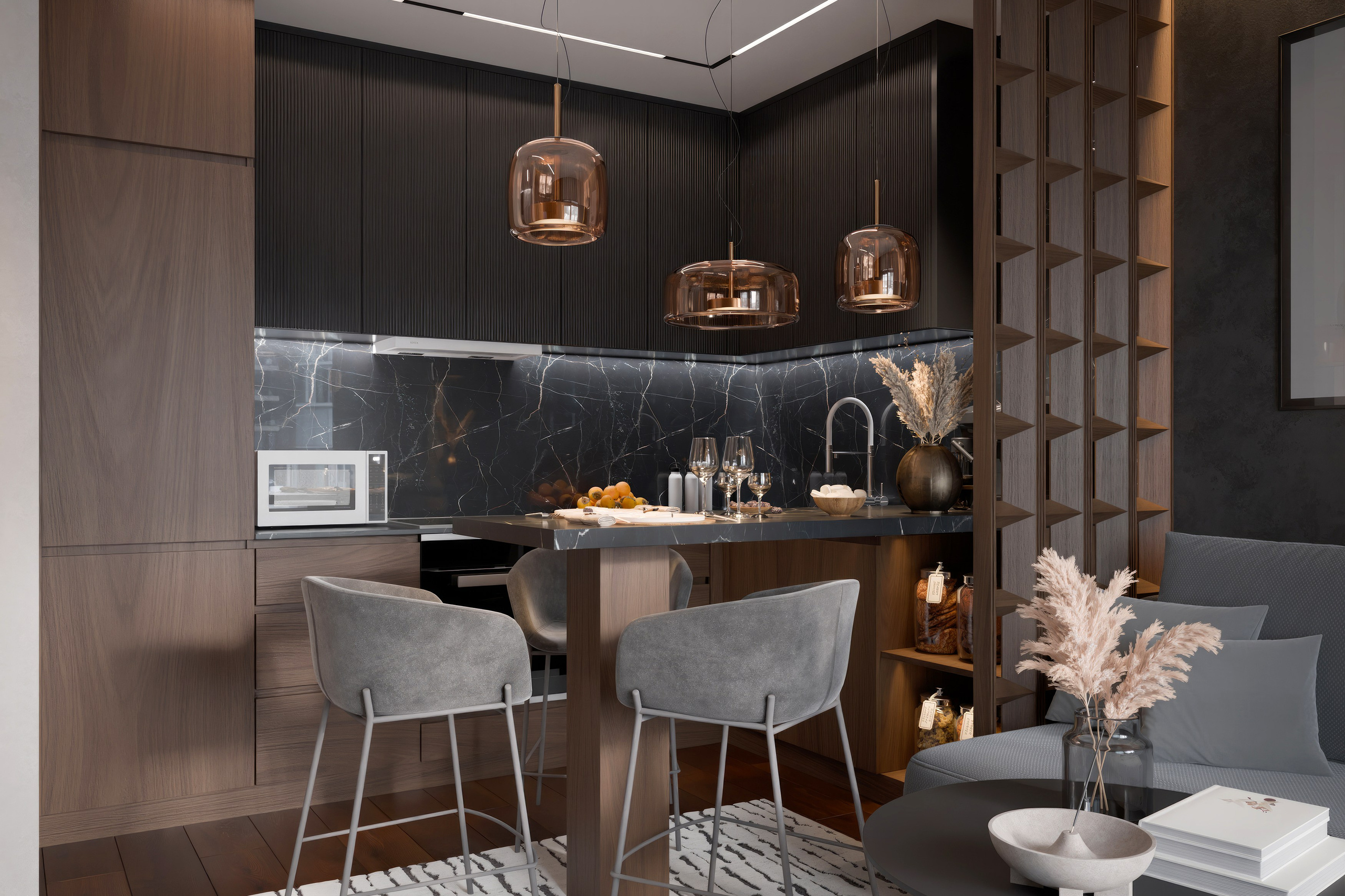 Евро 1 комнатная квартира, Москва. 3D INTERIOR AND ARCHITECTURE VISUALIZATION