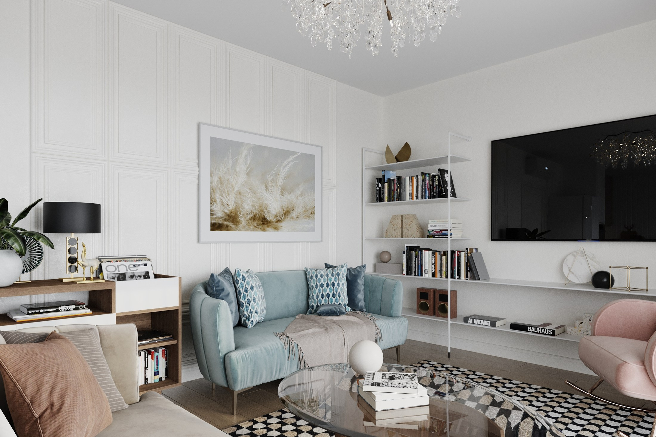 Интерьер дома в скандинавском стиле — 3D-визуализация. 3Д Визуализация Интерьера и Архитектуры