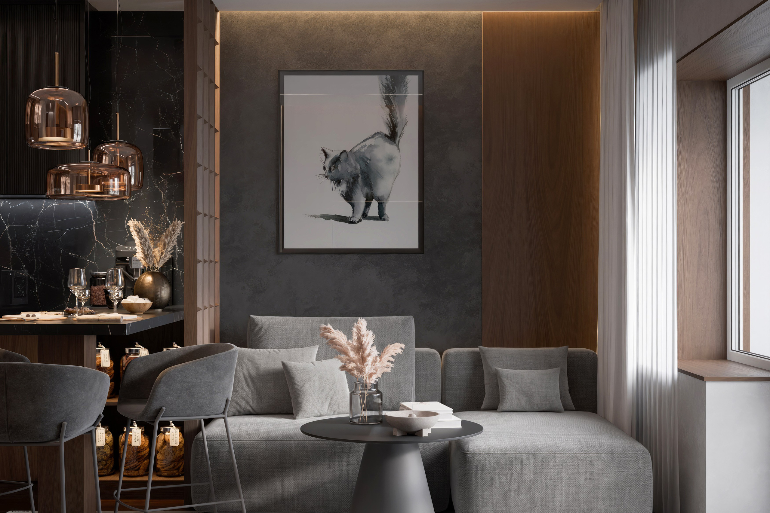 Евро 1 комнатная квартира, Москва. 3D INTERIOR AND ARCHITECTURE VISUALIZATION