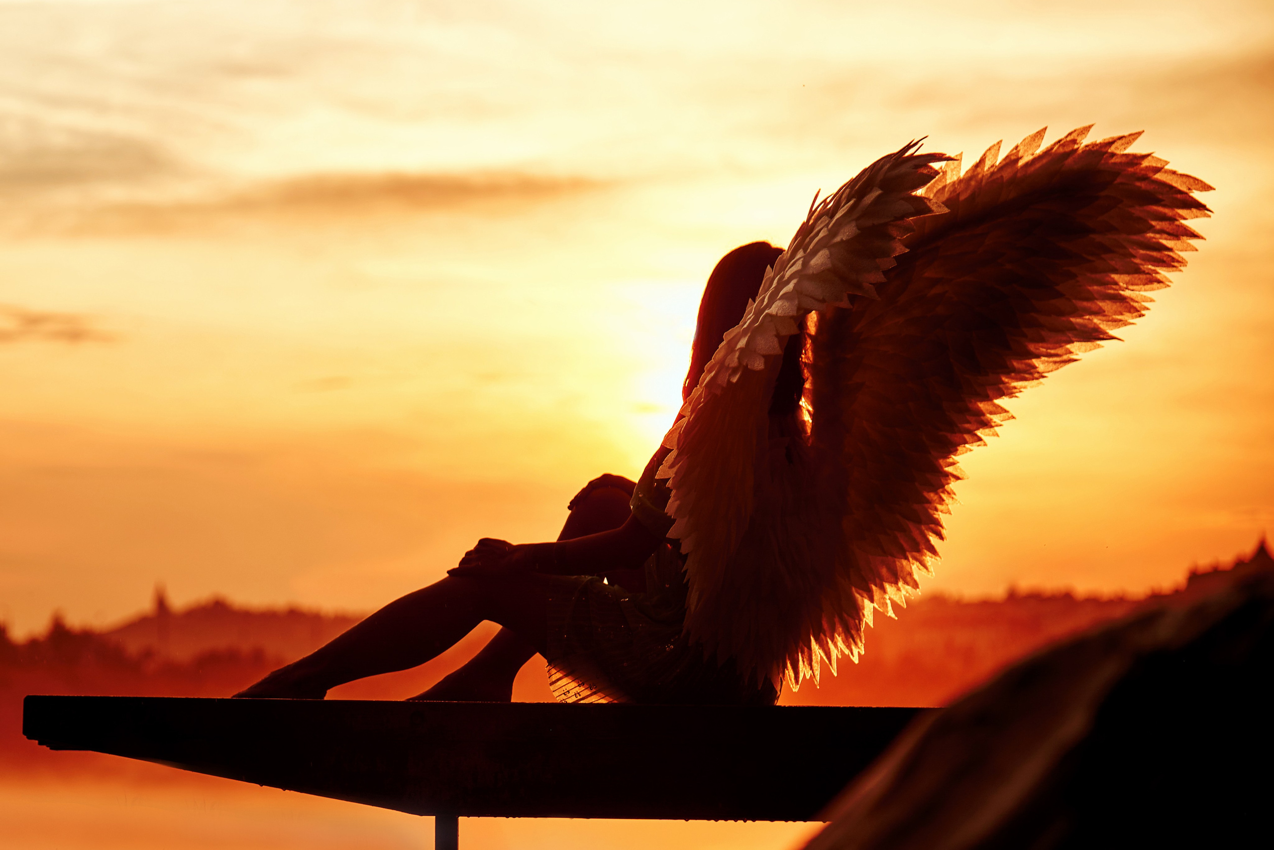 Съёмка ангельских крыльев для дальнейшей их аренды