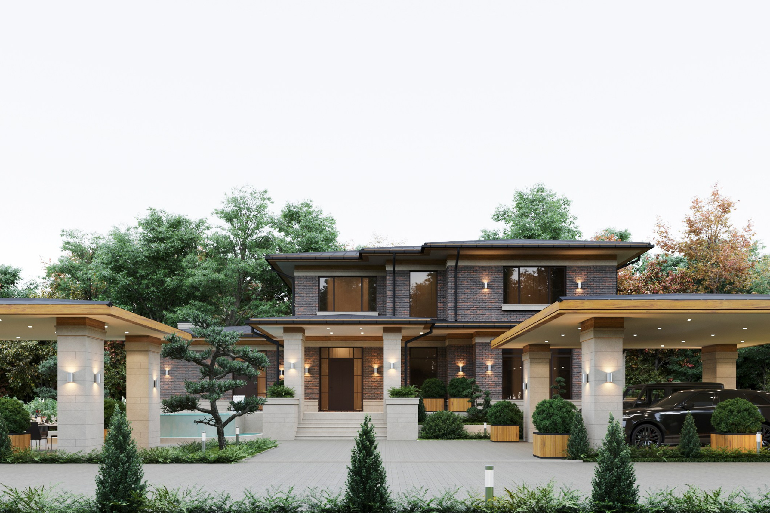 Классика Фрэнка Ллойда Райта без отхождений, комфортный и удобный дом площадью 297 кв.м в Анапском районе недалеко от моря