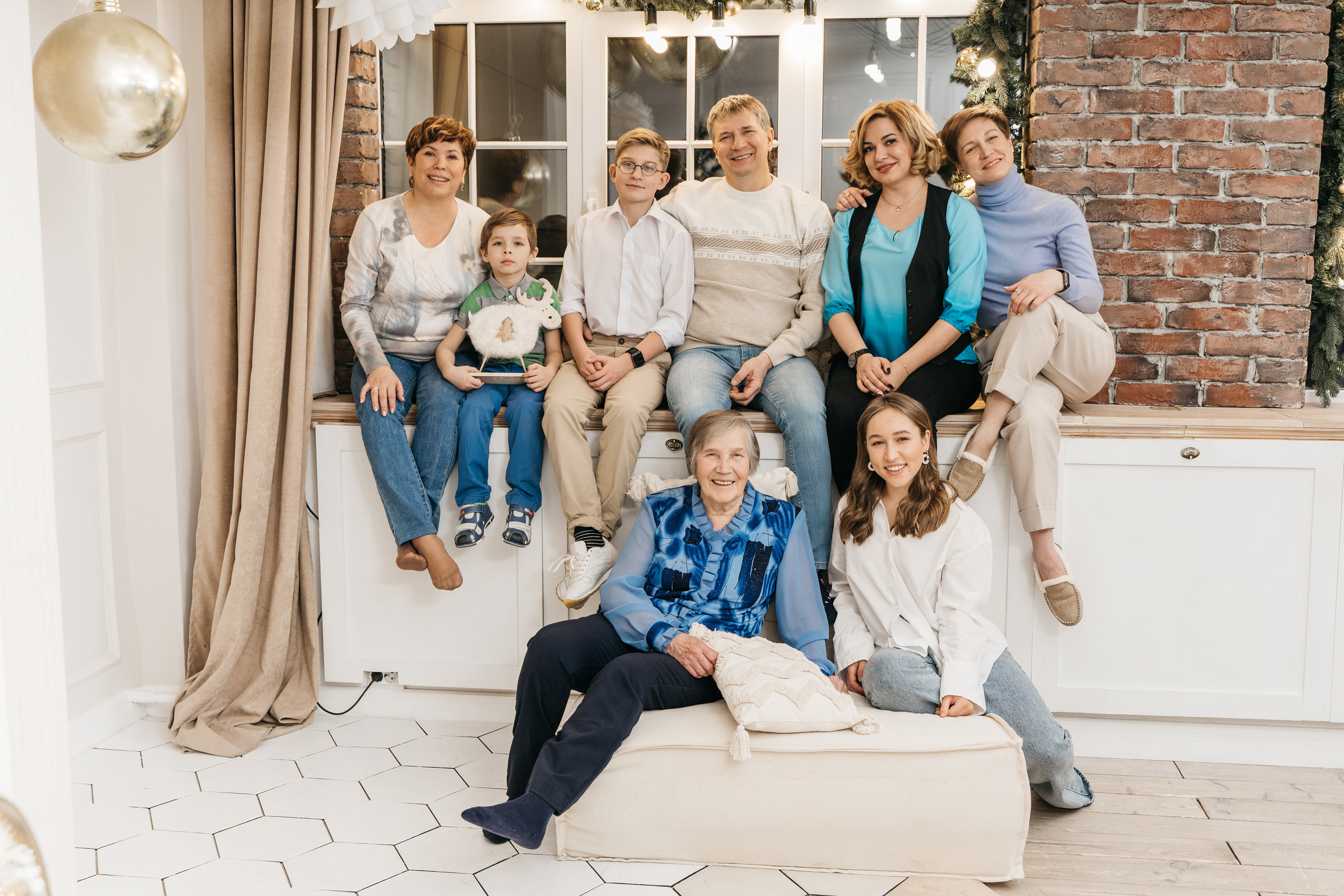 Болшая новогодняя семейная фотосессия. студия Манекен