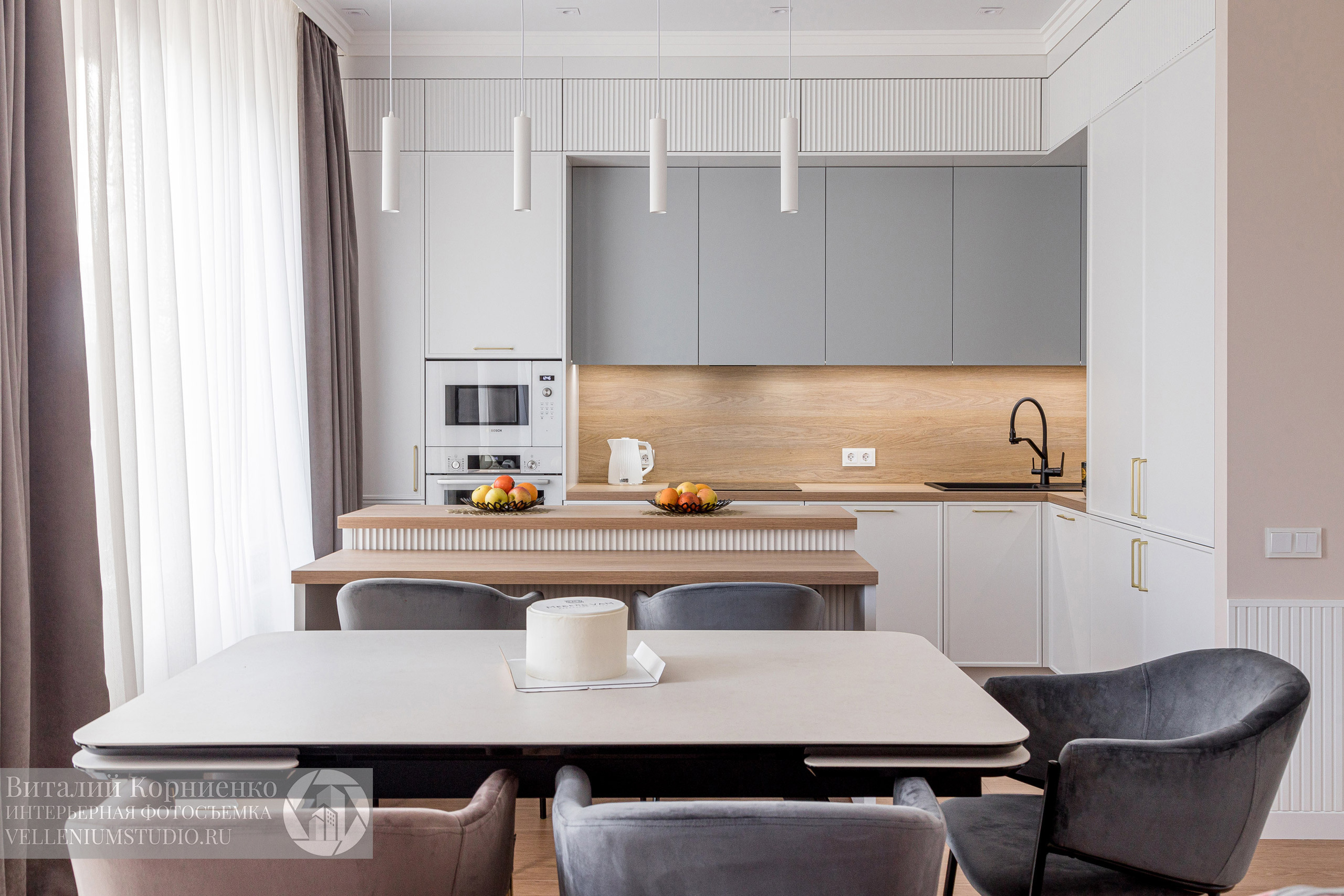 Фотосъемка белой кухни в Краснодаре