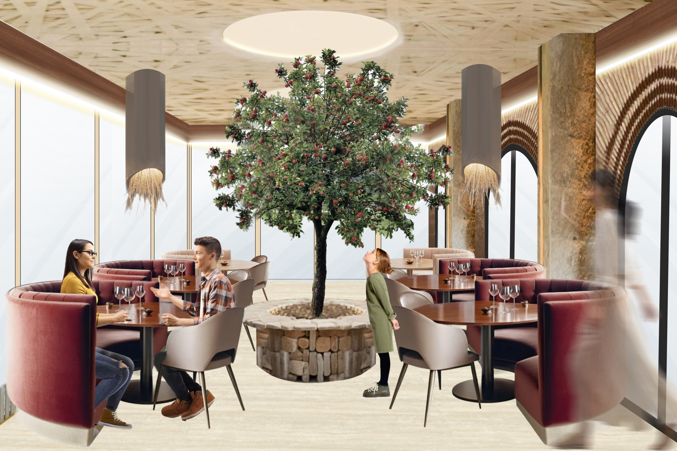 Ресторан (дизайнеры Ирма Чигарова и Лидия Ефремова)