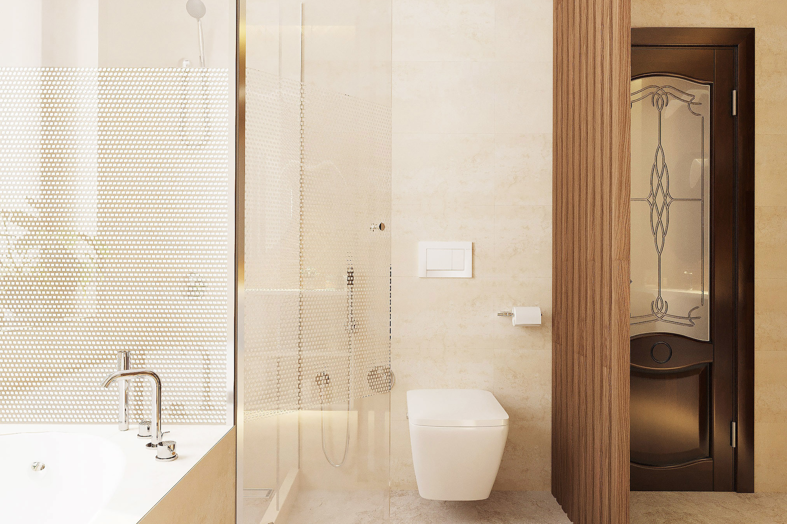 Дизайн-проект ванных комнат для семейной пары М&М г. Краснодар