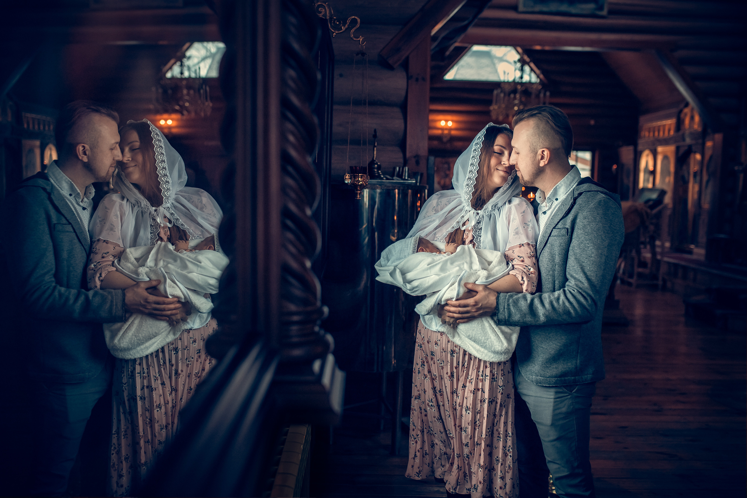 Крещение младенца Даниила в храме Владимира Равноапостольного в Сартаково