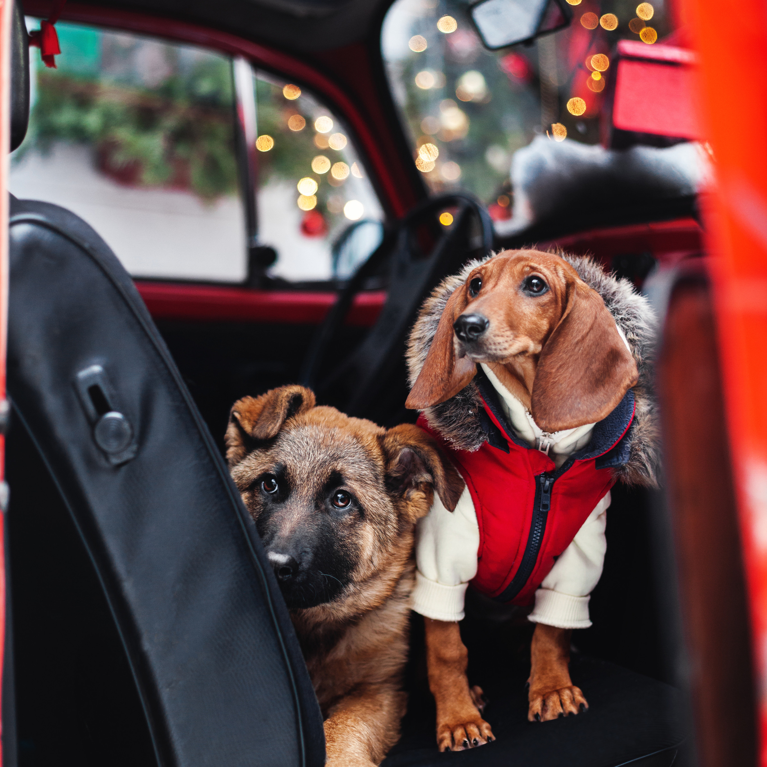 Новогодняя серия с ретромашиной