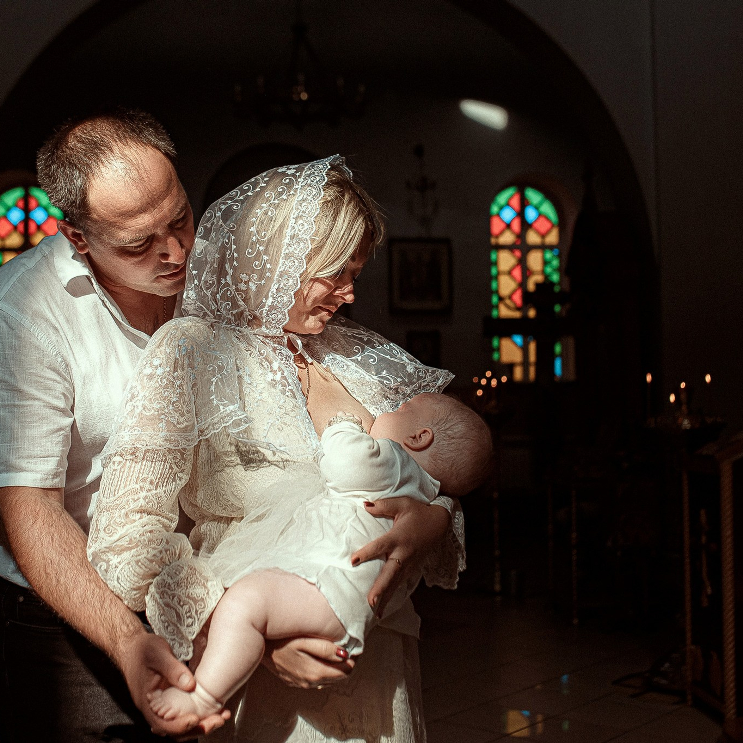 Таинство крещения Аглаи. Храм в п.Ахтырском