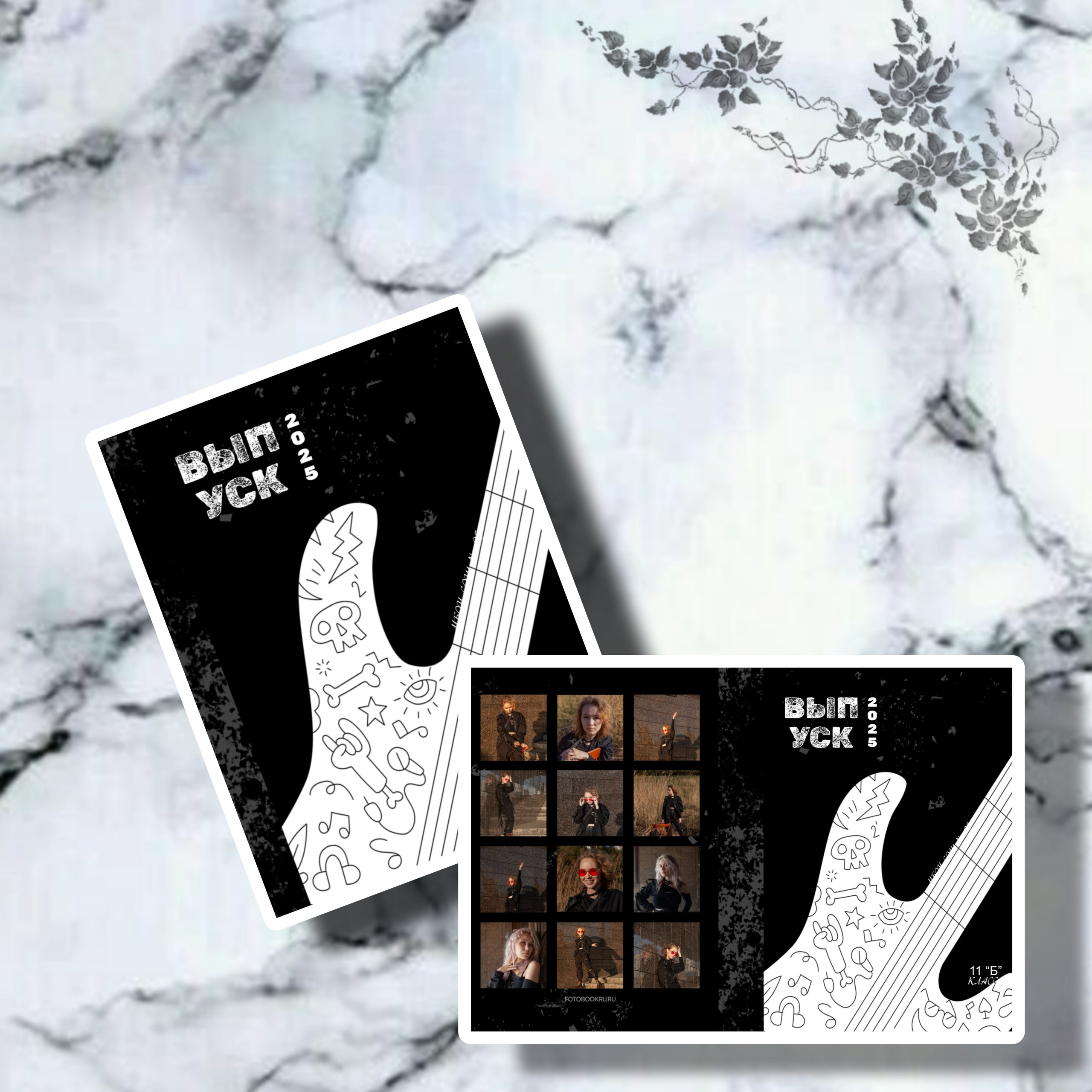 11 класс Арт-бук, 4600р, на 12 разворотов, 8 портретов на развороте, высказывания учеников, плотная обложка, мягкие страницы, 2 выезда