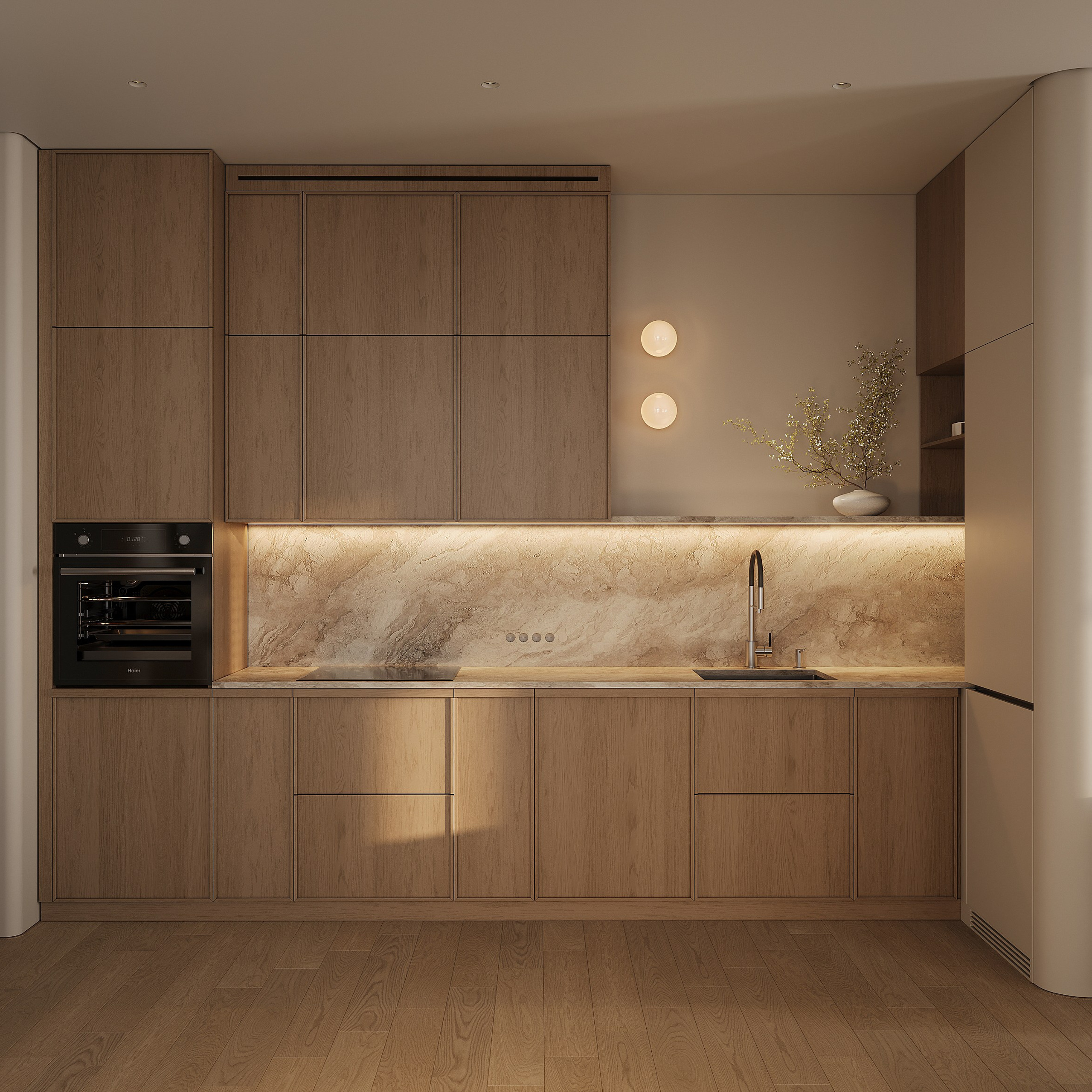 Прихожая, кухня-гостиная. 3D визуализатор интерьера Антонина Ковалёва @kovalevaacg