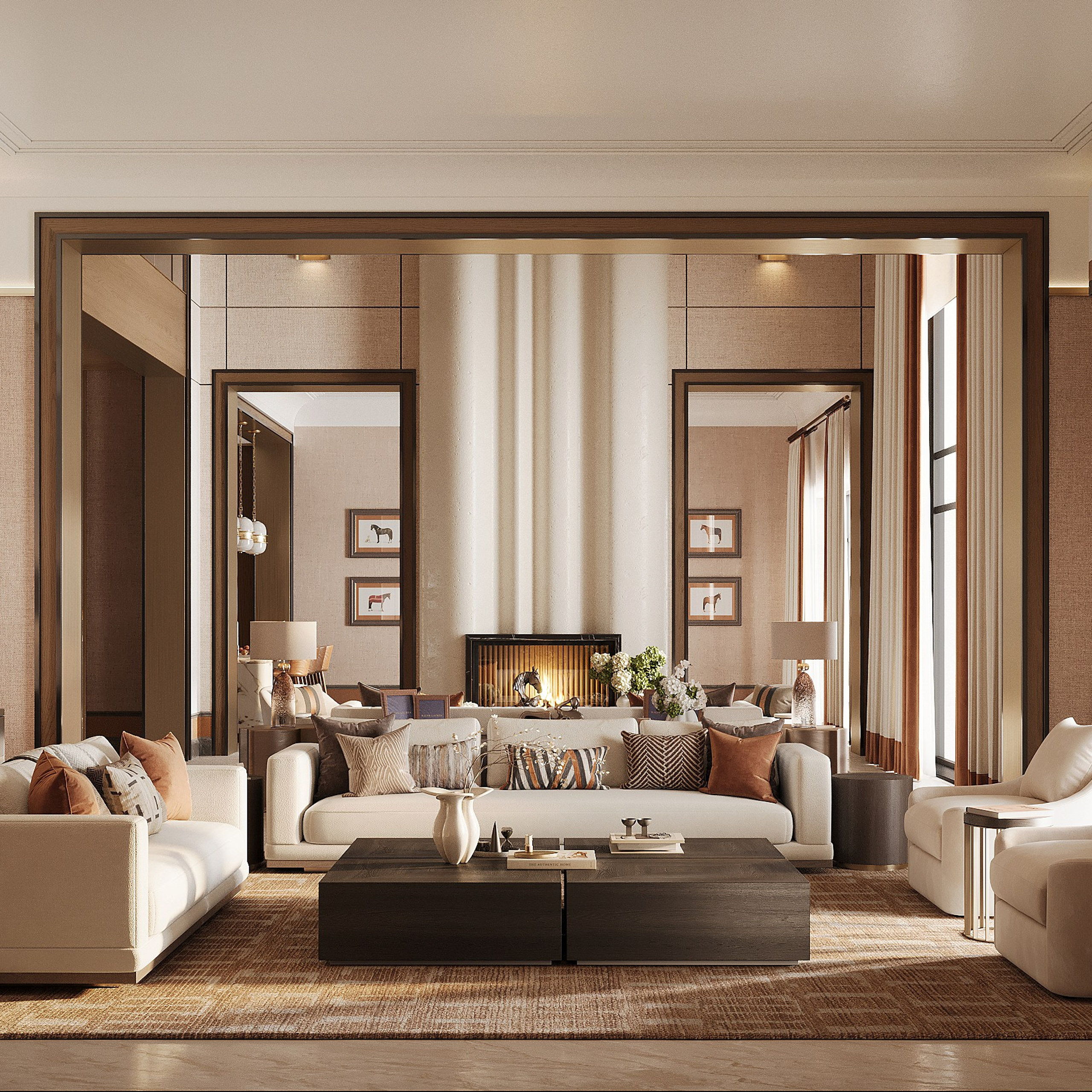 Гостиная-каминная. 3D визуализатор интерьера Антонина Ковалёва @kovalevaacg