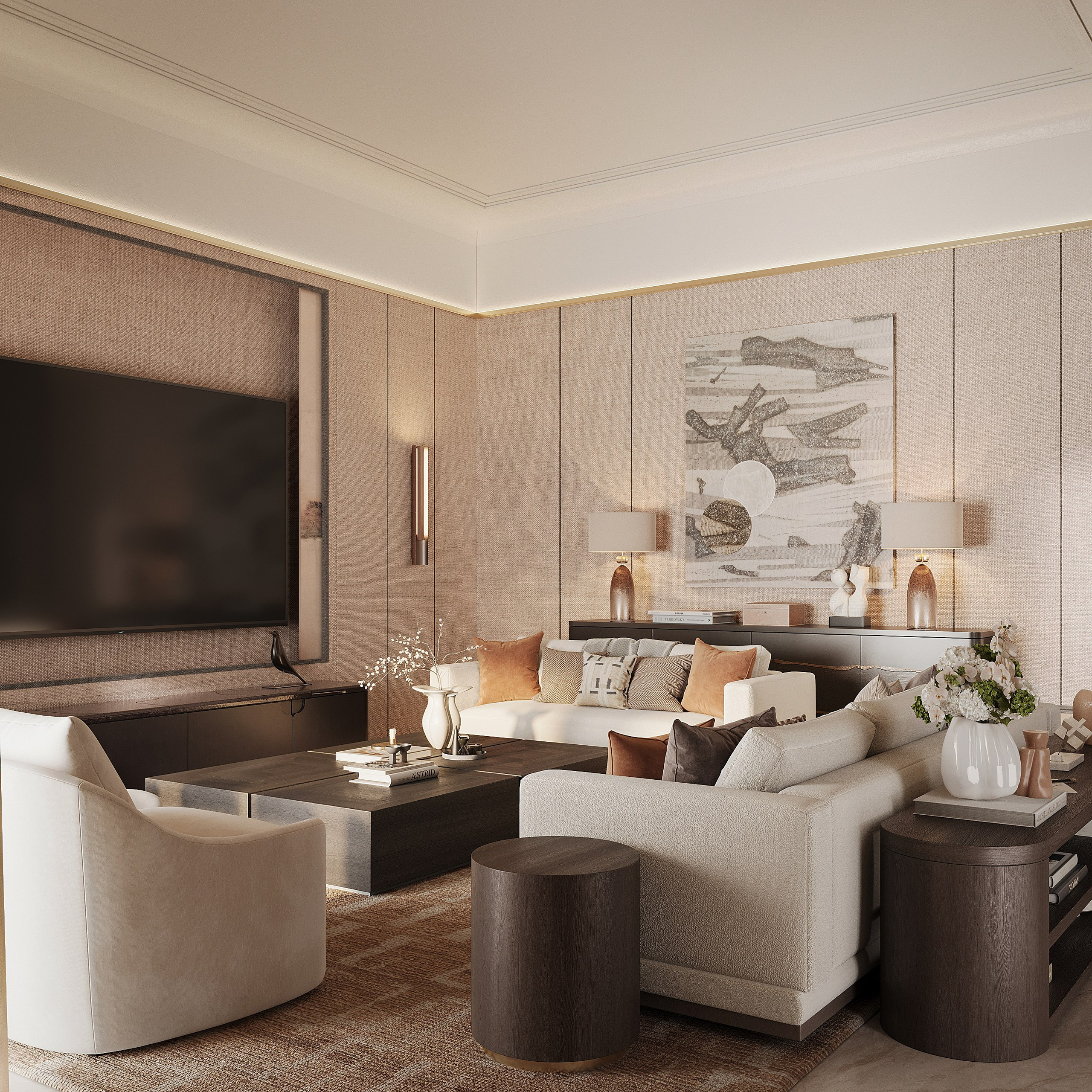 Гостиная-каминная. 3D визуализатор интерьера Антонина Ковалёва @kovalevaacg