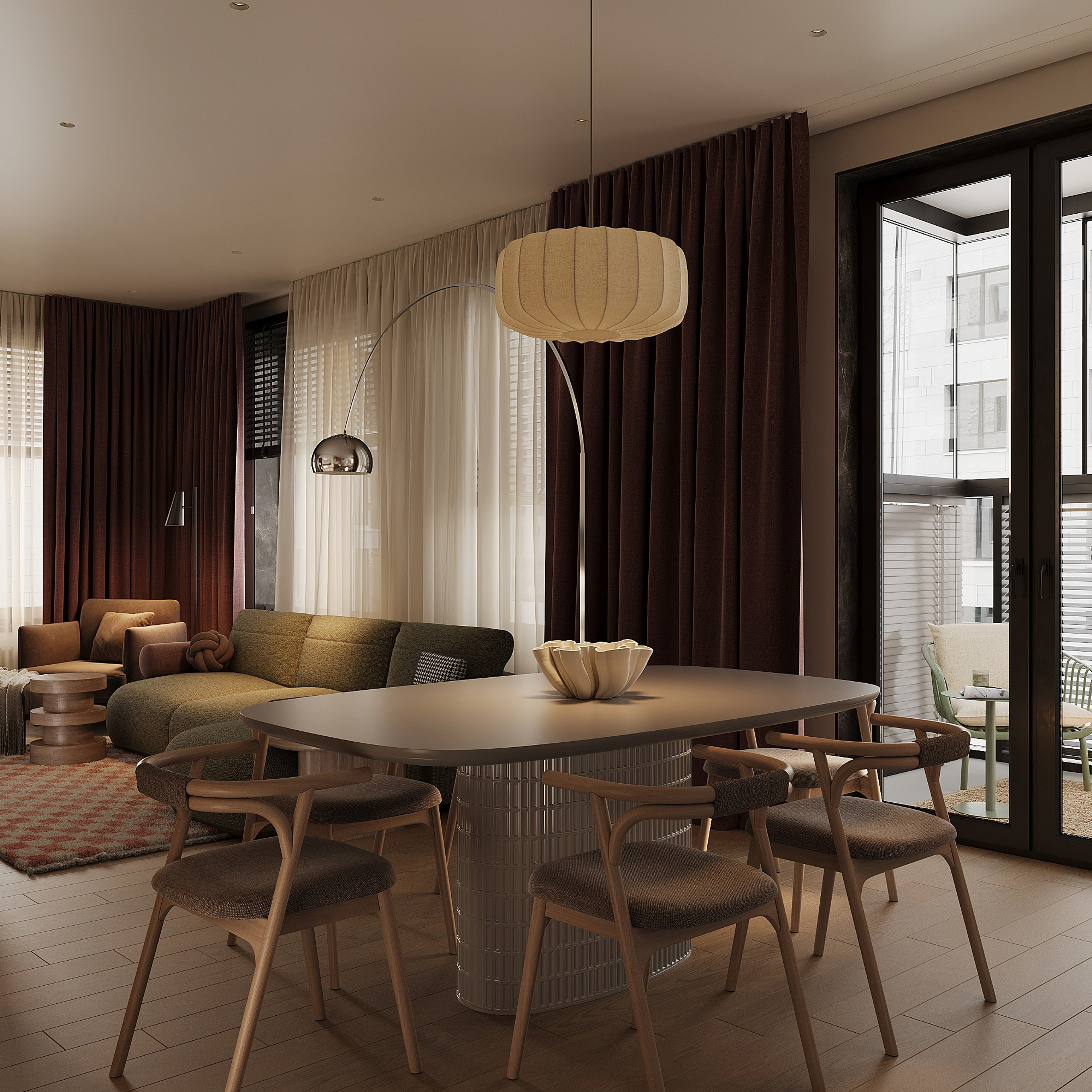 Прихожая, кухня-гостиная. 3D визуализатор интерьера Антонина Ковалёва @kovalevaacg