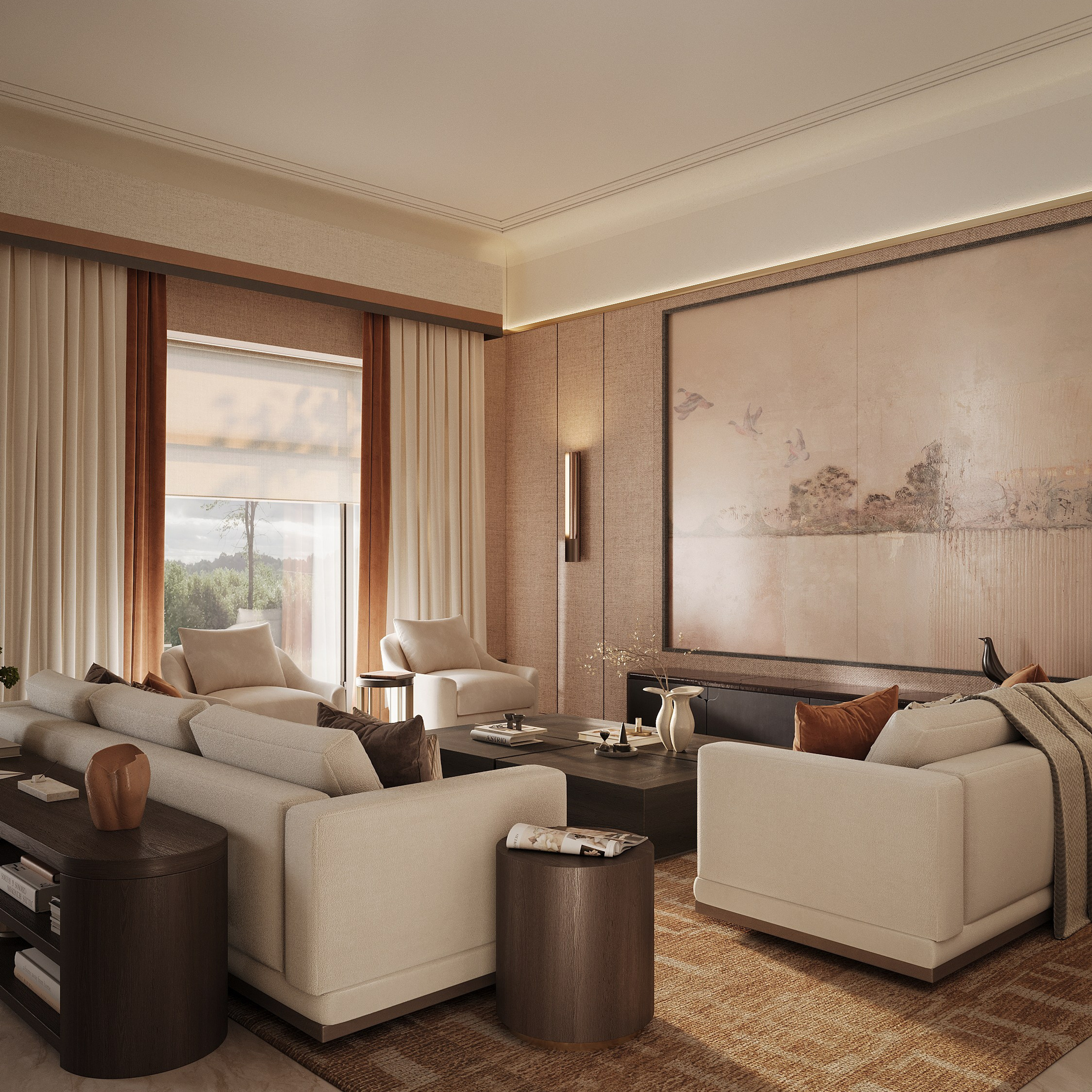 Гостиная-каминная. 3D визуализатор интерьера Антонина Ковалёва @kovalevaacg