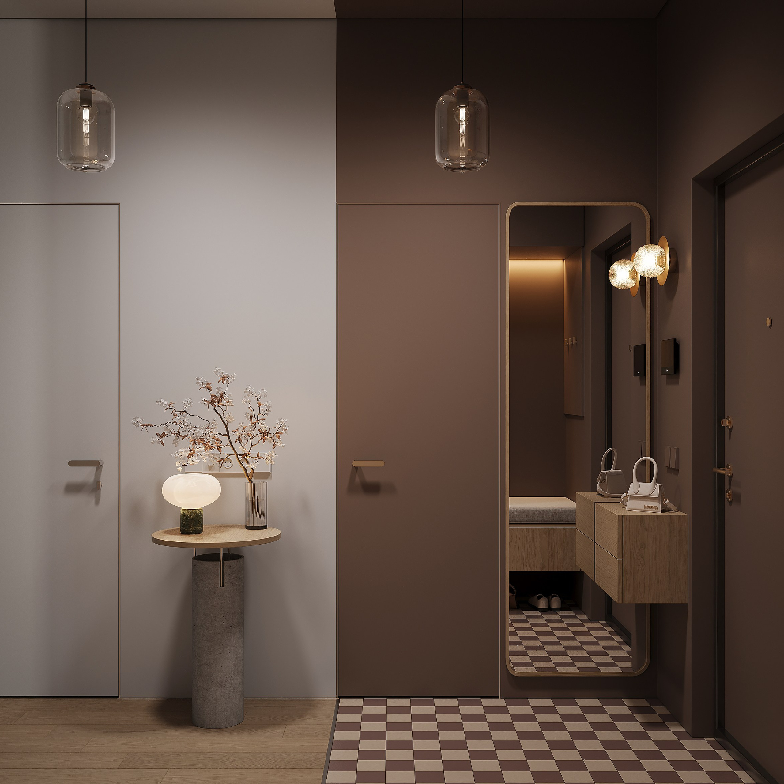 Прихожая, кухня-гостиная. 3D визуализатор интерьера Антонина Ковалёва @kovalevaacg