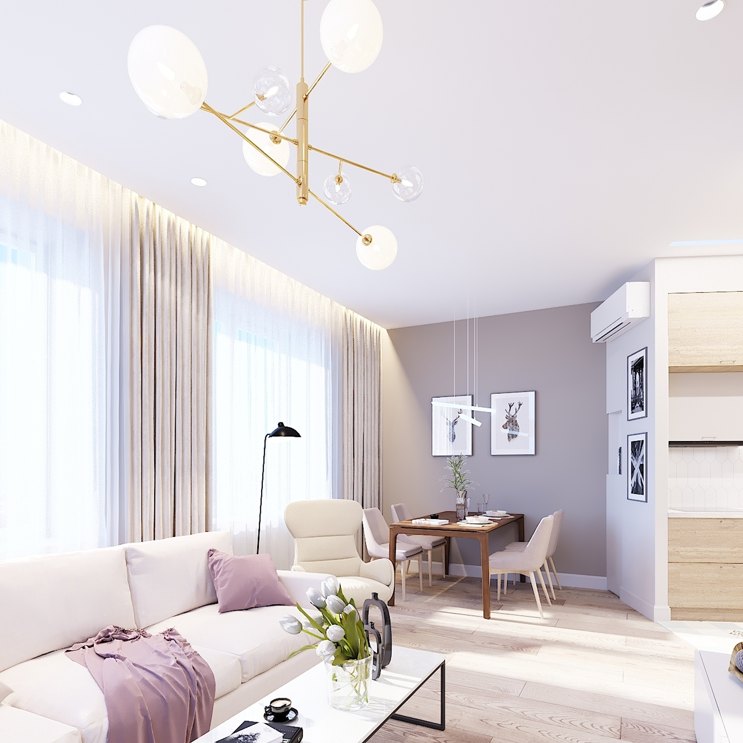 ЖК Арт. 3-к квартира. 81 м². Авторский дизайн интерьера