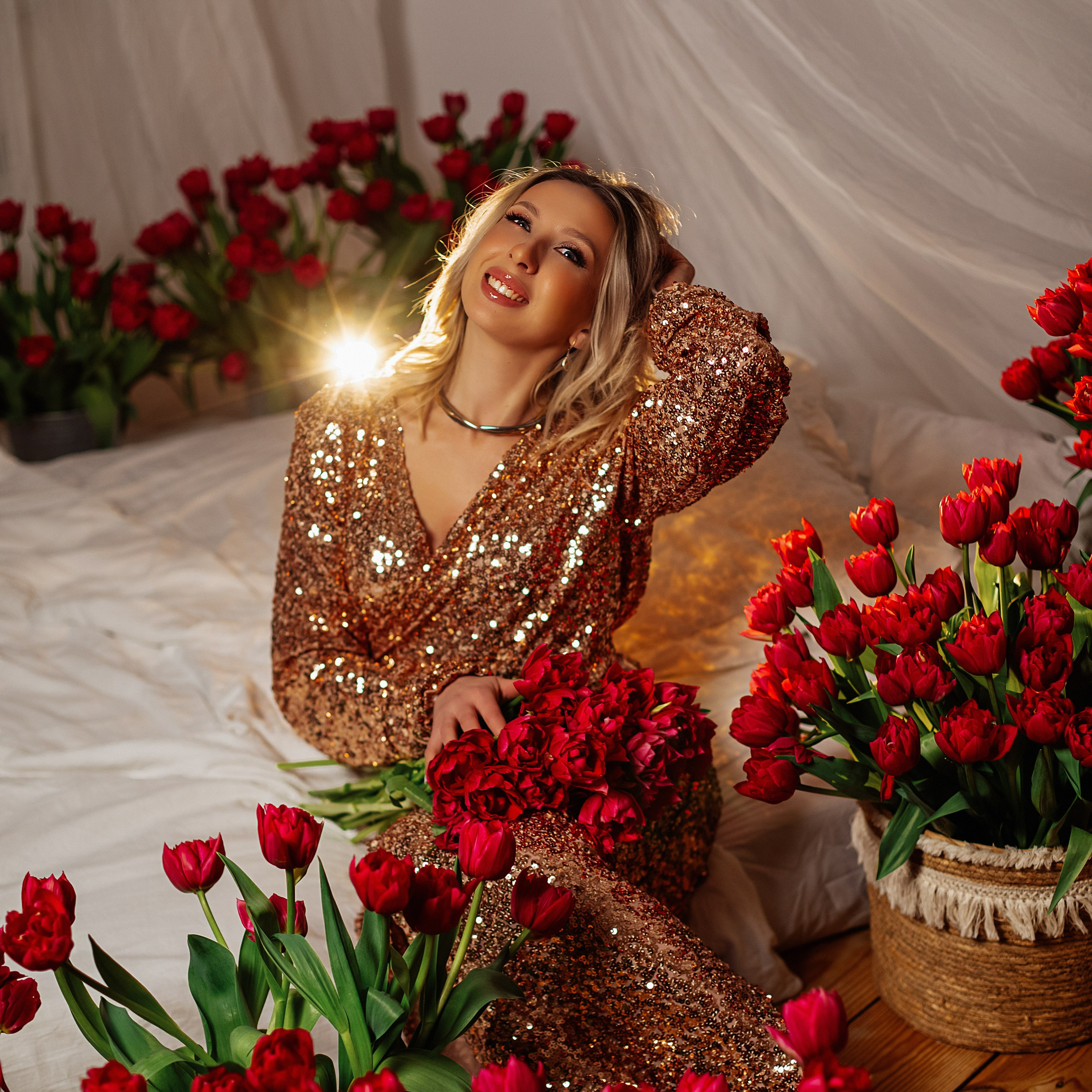 Фотосессия с тюльпанами