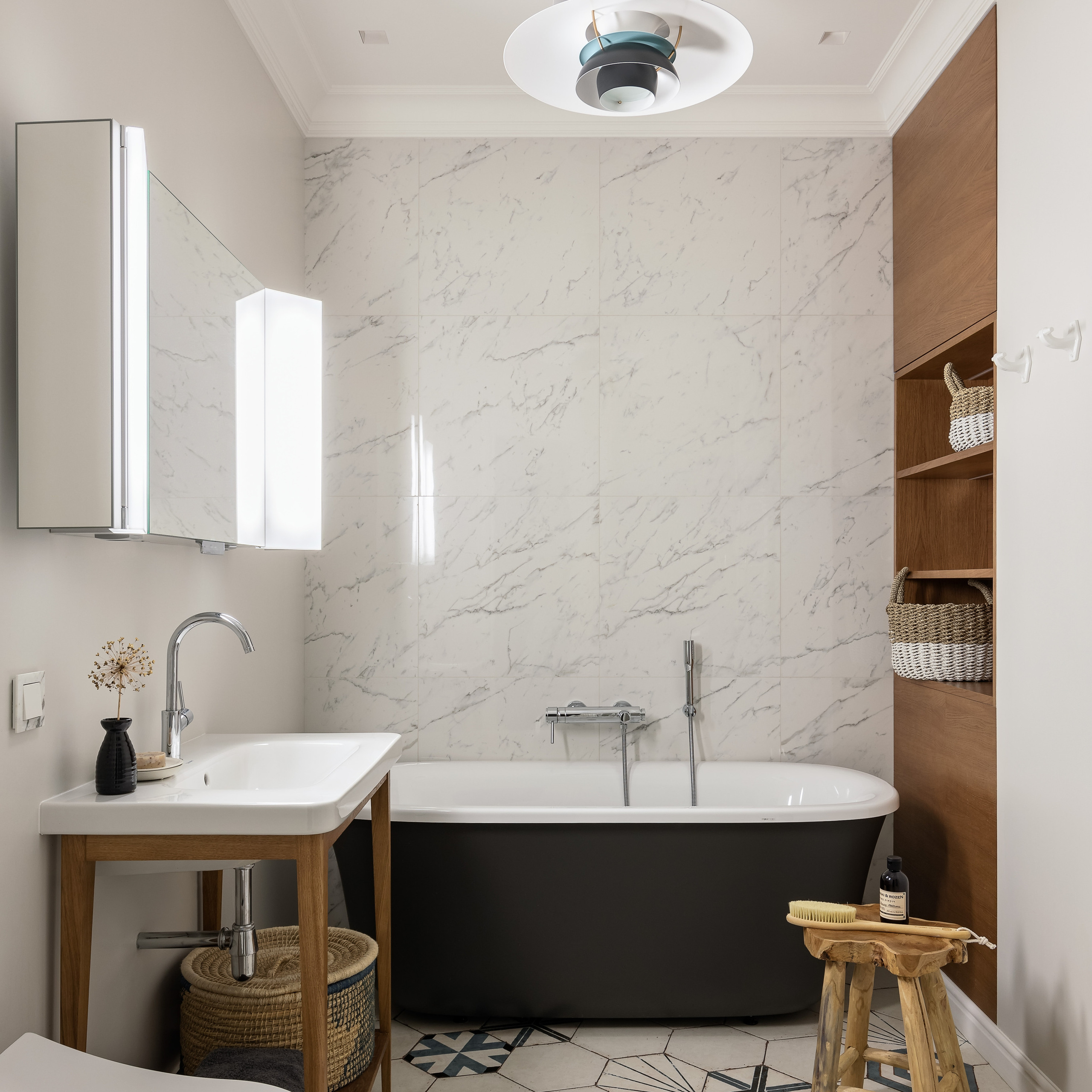 Наставнический пер., 129 м². Публикация в журнале ELLE Decoration. Дизайн интерьера домов и квартир в Москве