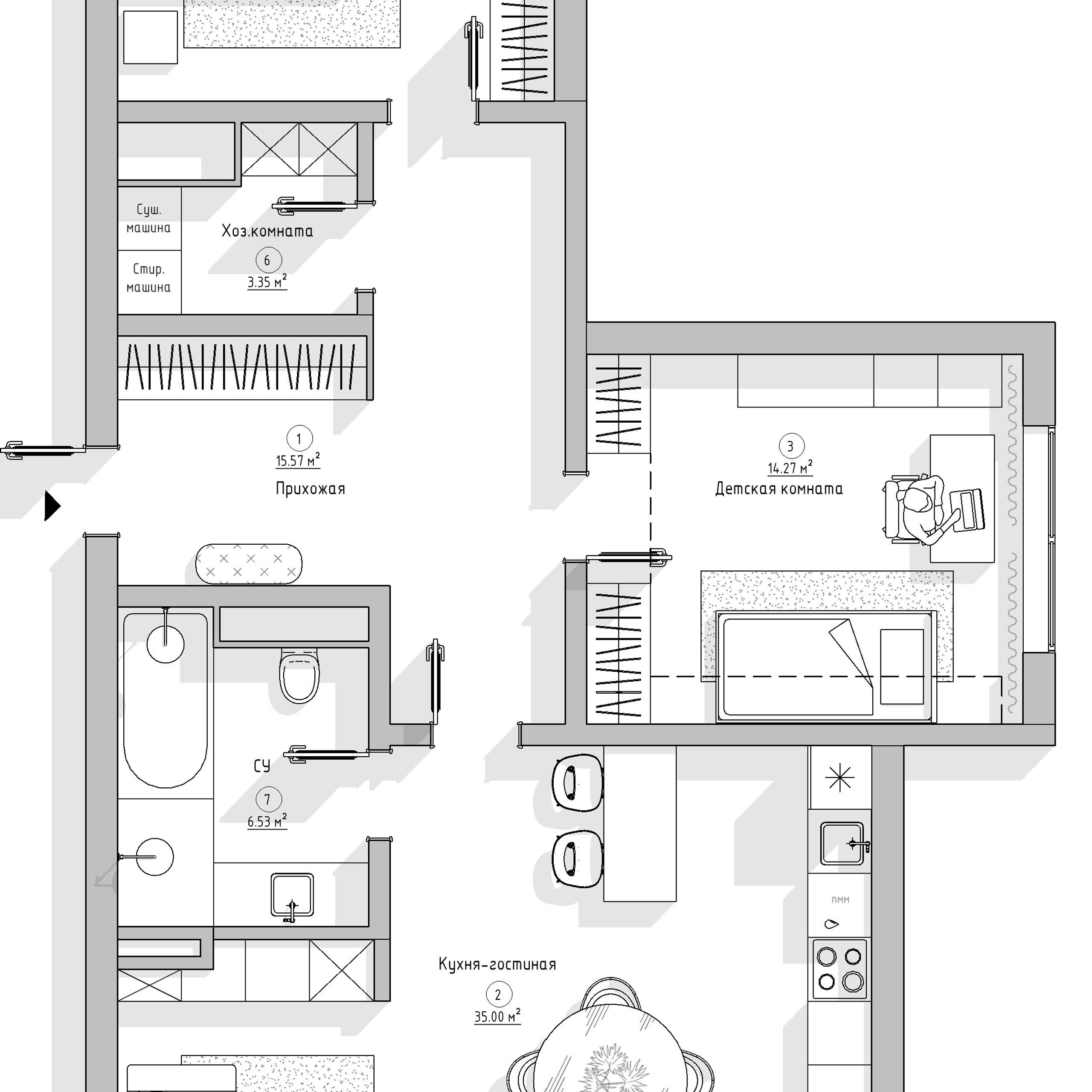 Квартира на Минском шоссе, 90 м². Дизайн интерьера домов и квартир в Москве