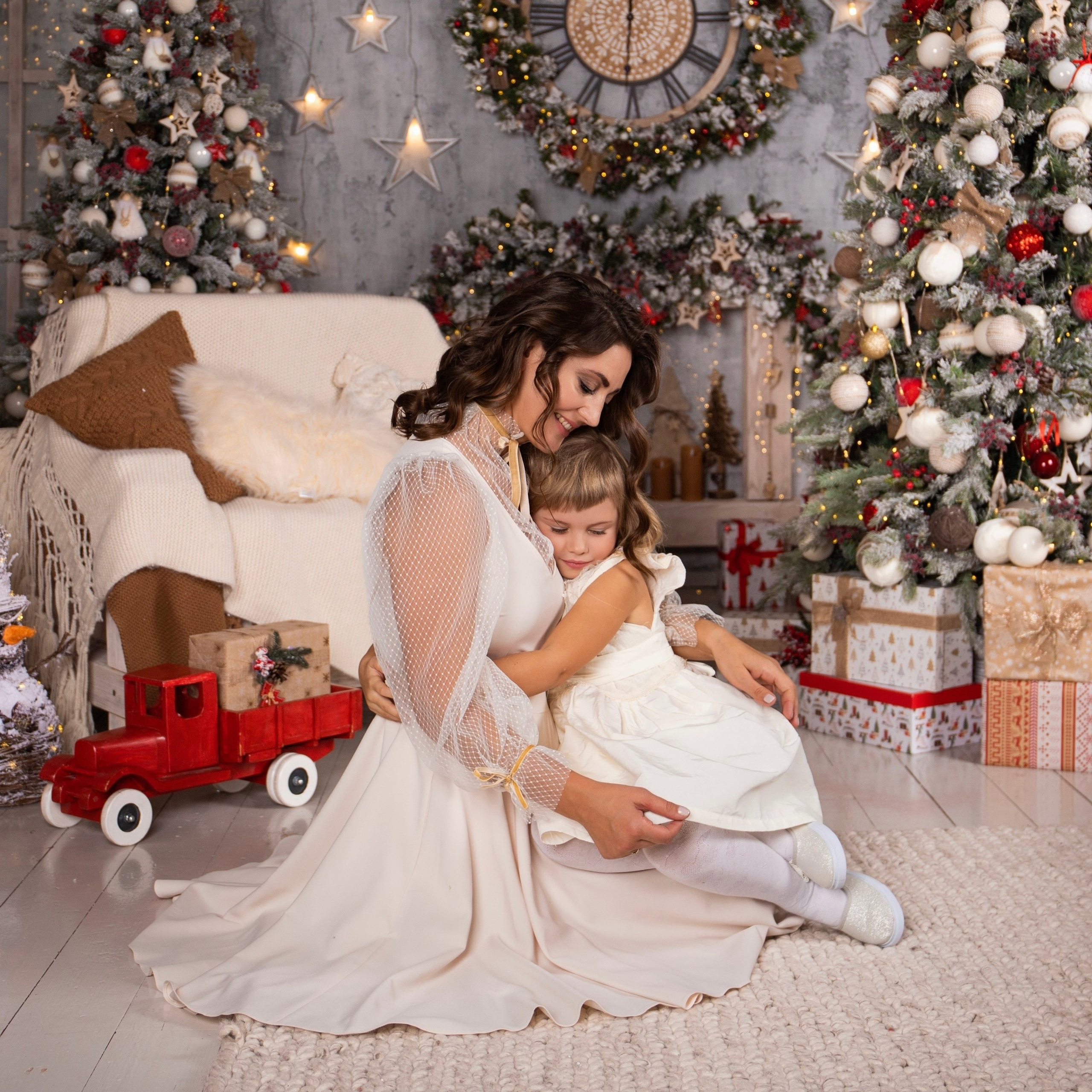 Новогодняя семейная съемка в студии