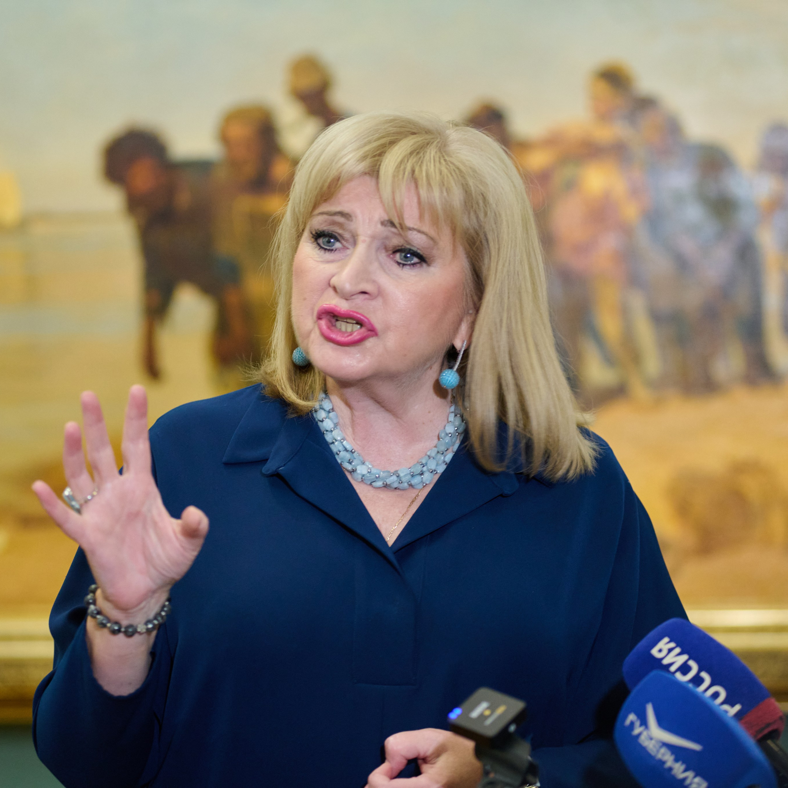 пресс-конференция Алла Манилова, генеральный директор Русского музея в Санкт-Петербурге, открытие выставки в Самаре "Бурлаки на Волге", репортаж с места событий