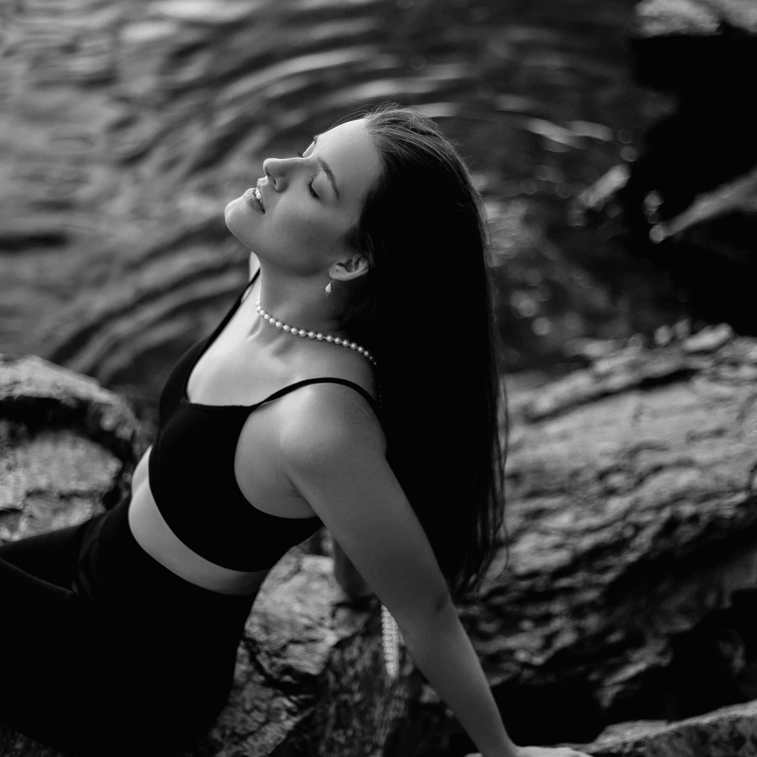 Варя, съёмка на озере