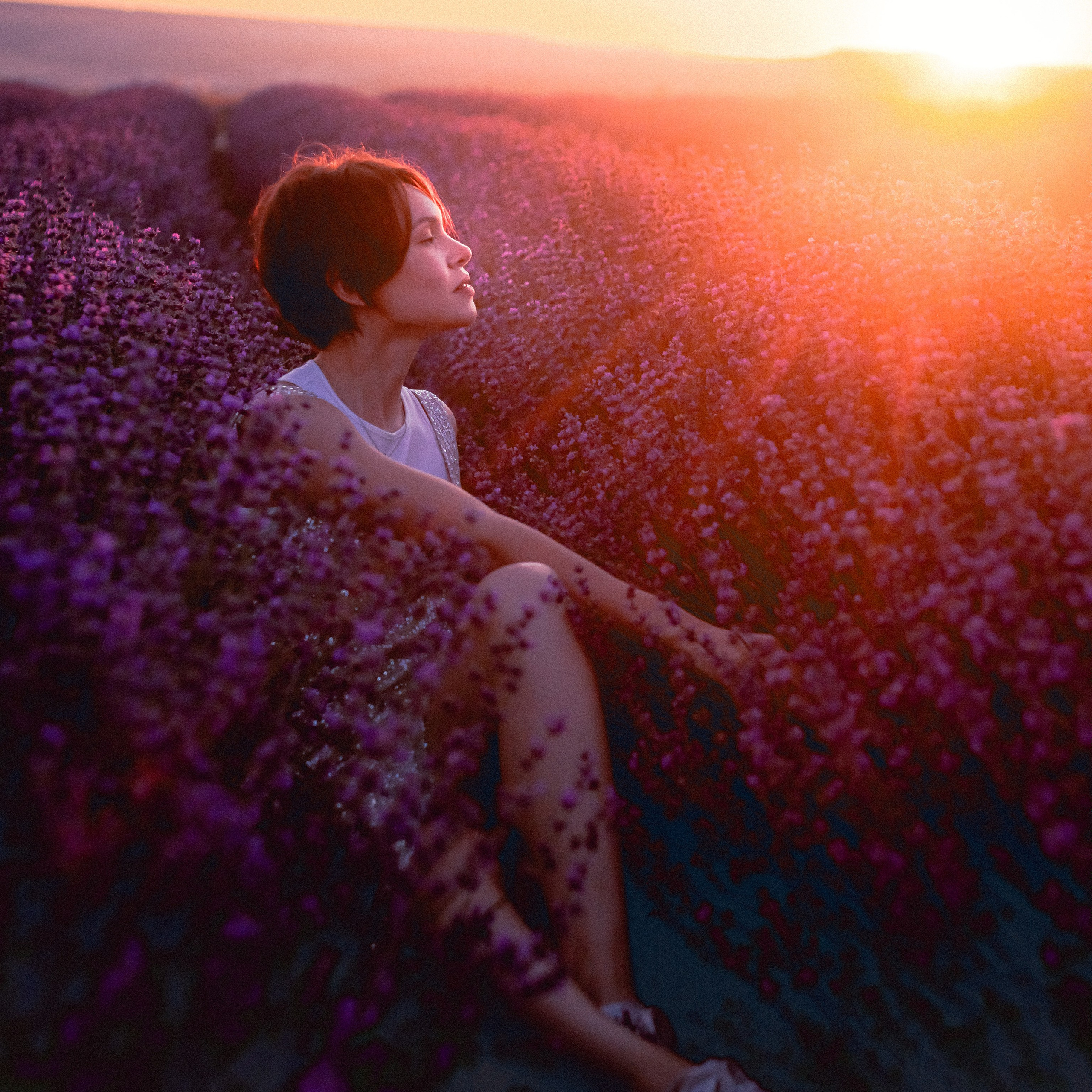 Поле лаванды на рассвете. Валерия Вдовина | атмосферные фото-путешествия по Крыму