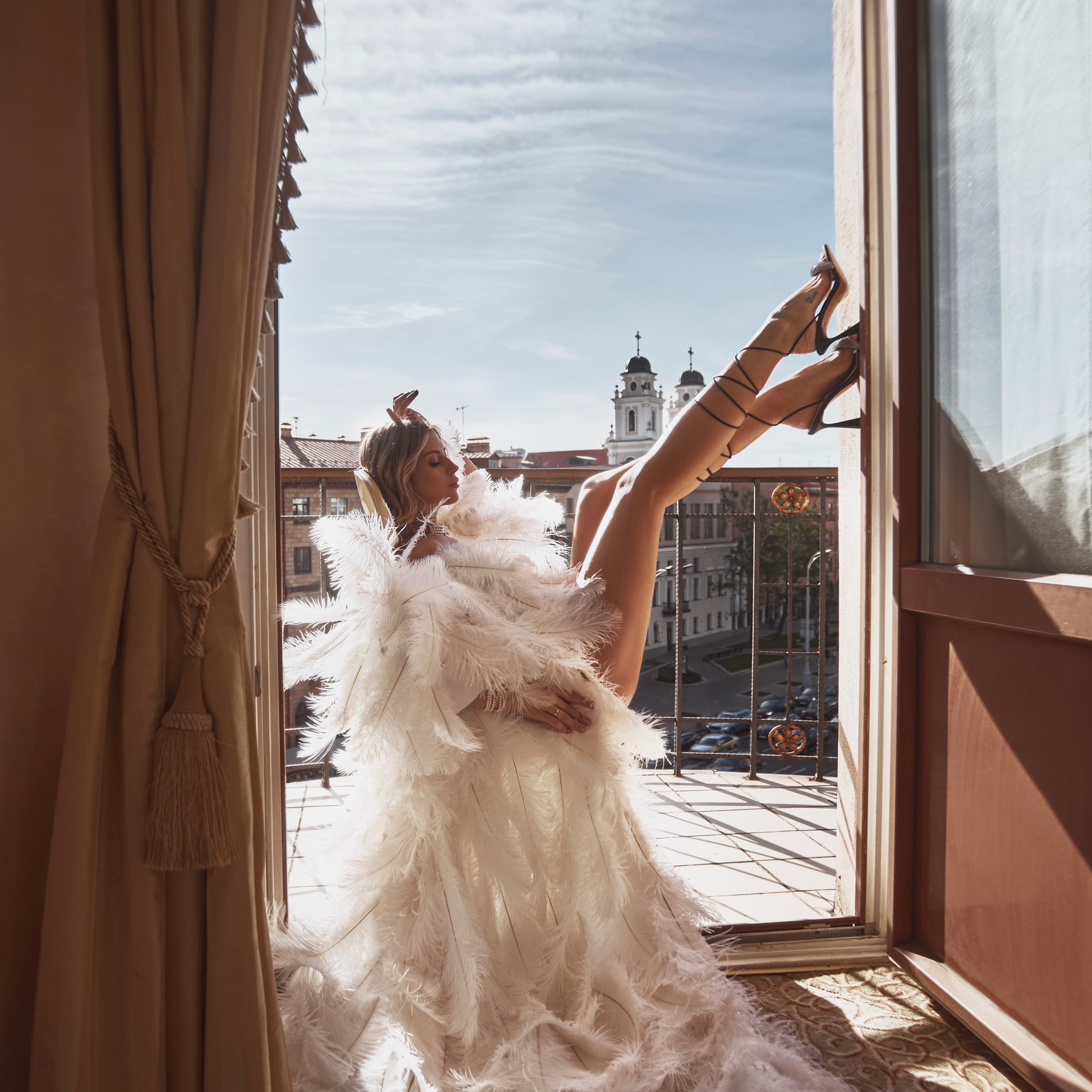 Шубка перо страуса