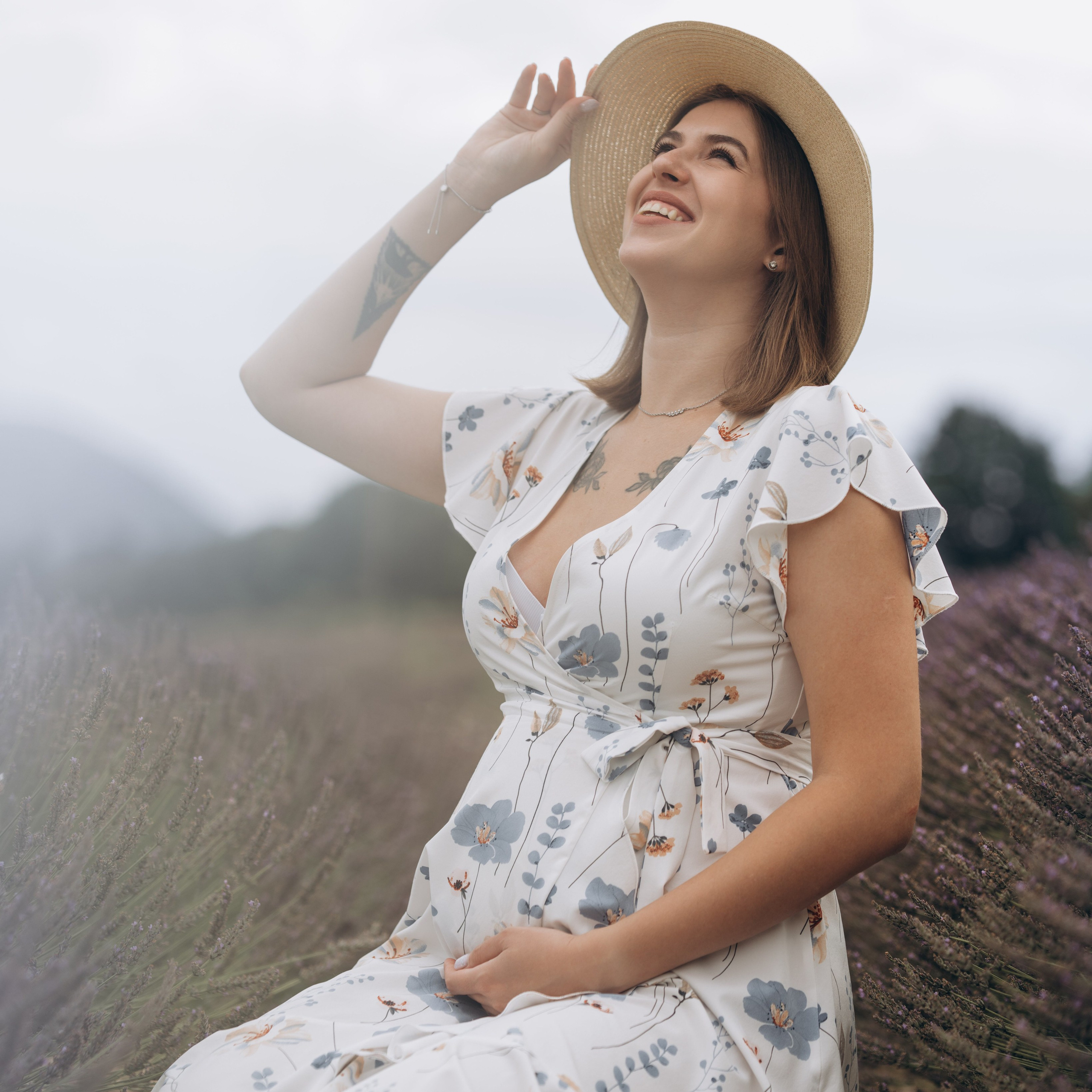 Grossesse dans la lavande