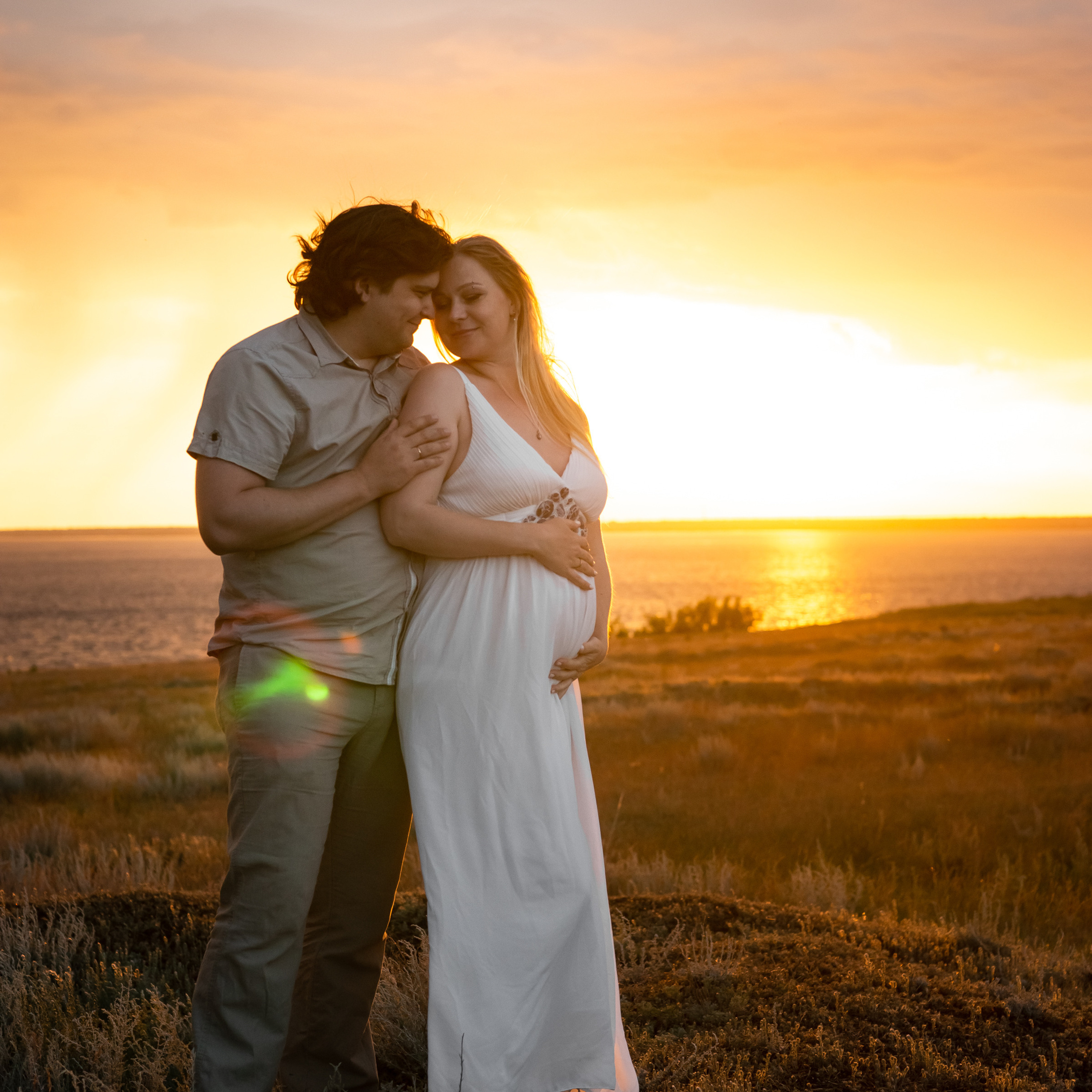 Татьяна и Алексей съемка беременности на рассвете