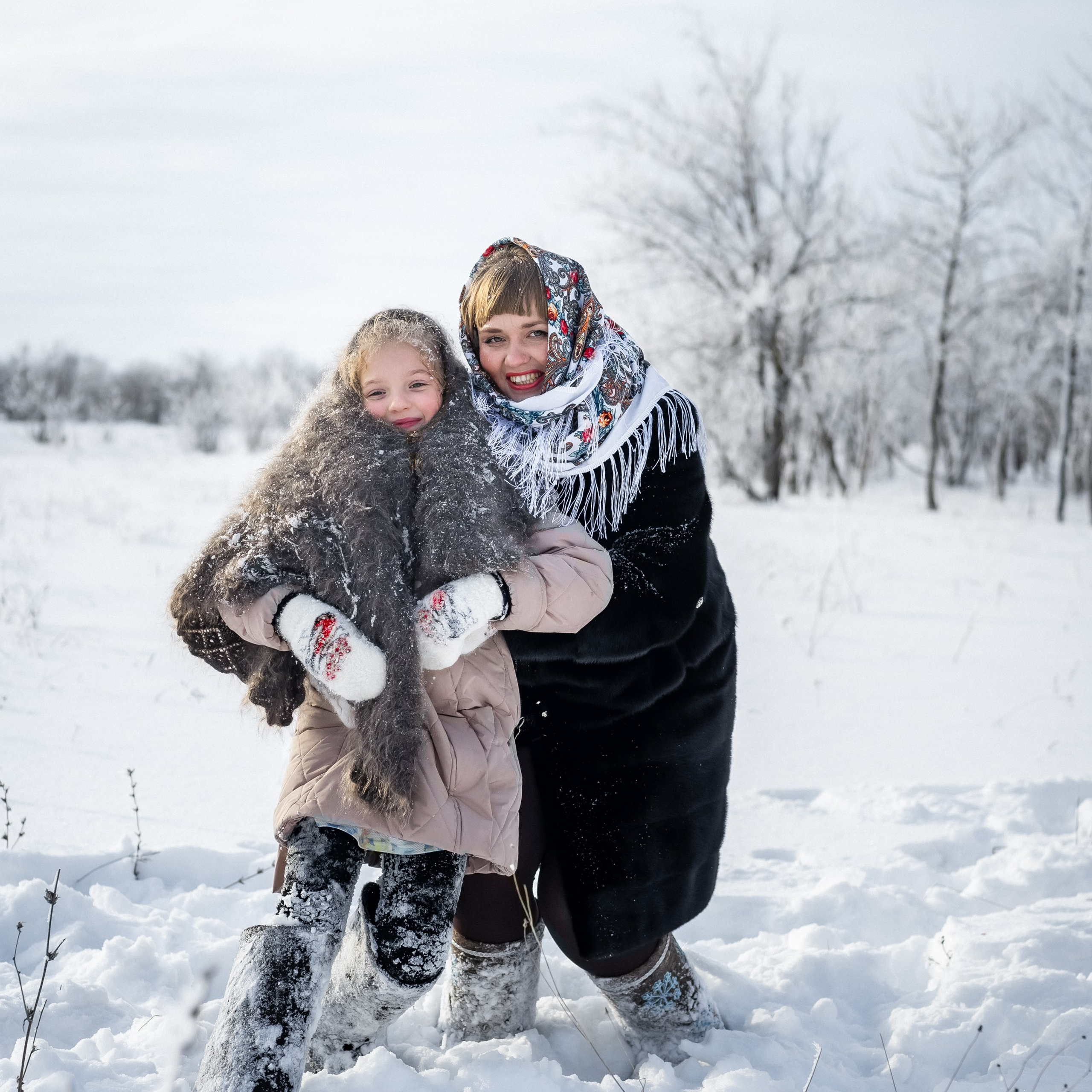 зимняя в русском народном стиле