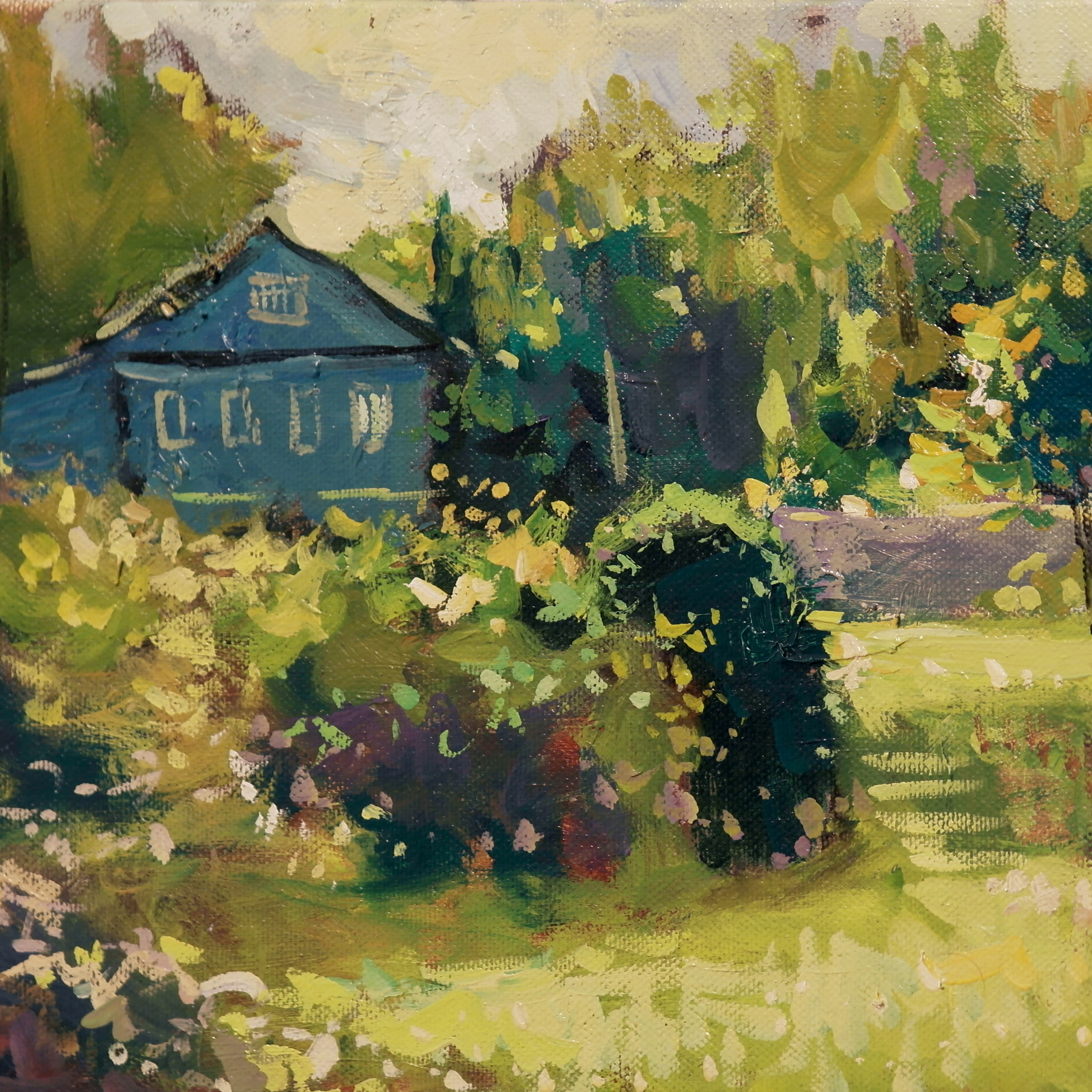 Солнечный день в Плёсе - 20х30см, холст, масло.