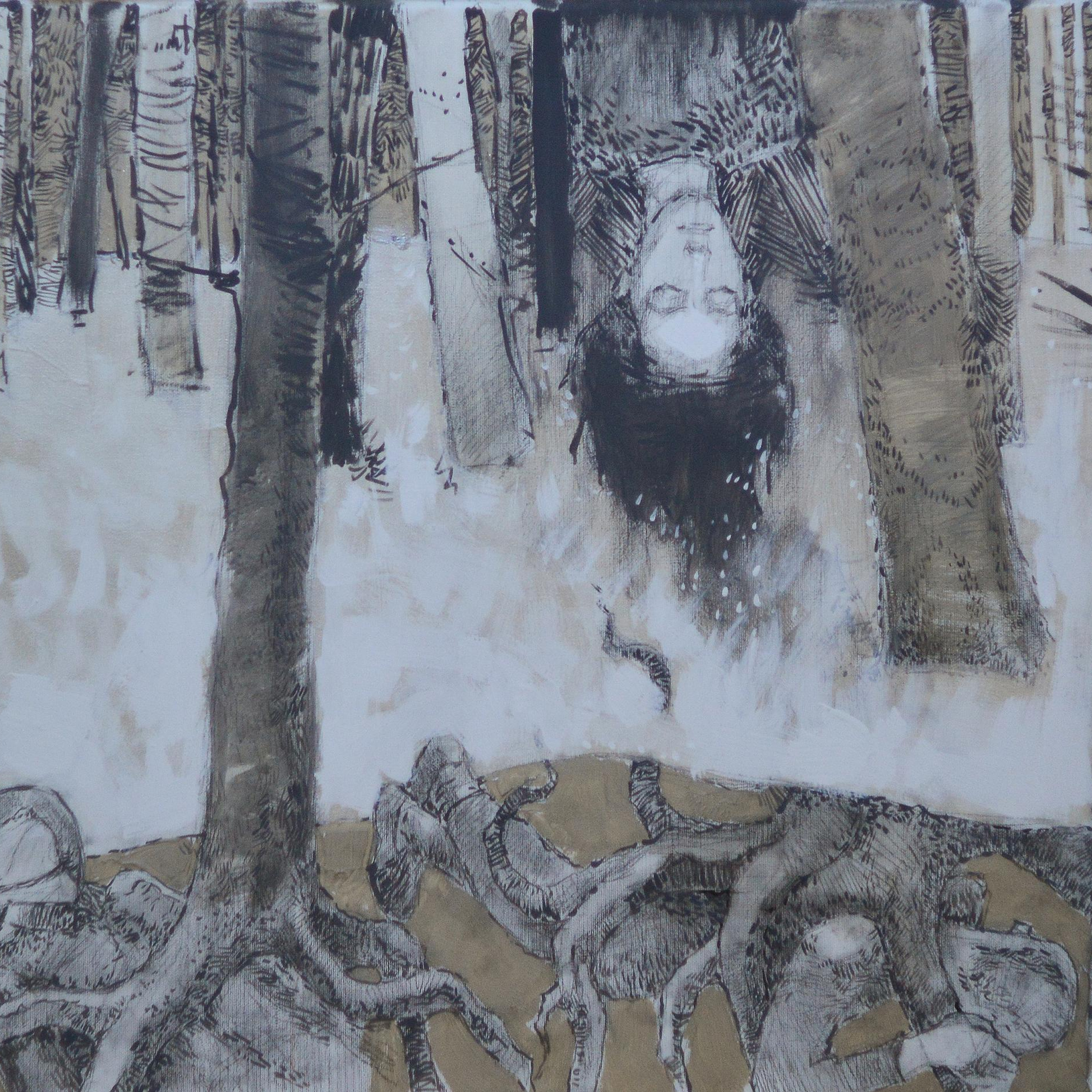 Вверх ногами - 60х120см, холст, графит, акрил, Заказать портрет, портрет в подарок, портрет маслом, Живопись маслом, новые работы Сергея Ратчина, живопись, современное искусство, работы художника, купить холсты известного автора, известный художник, лучший пейзажист, Открытие выставки Cube.moscow, kupol gallery, П