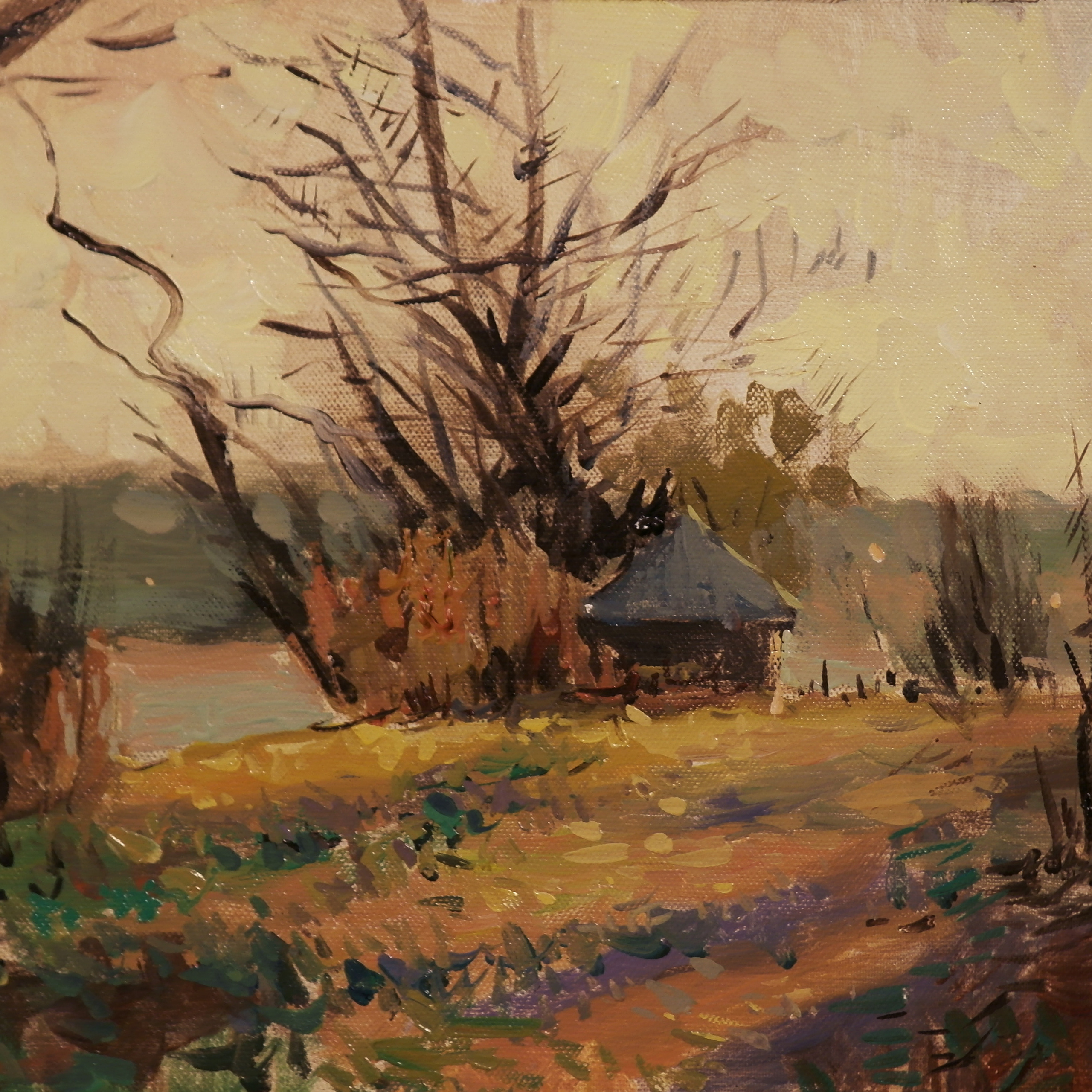 Осень в Ясной Поляне - 20х30см, картон, масло.