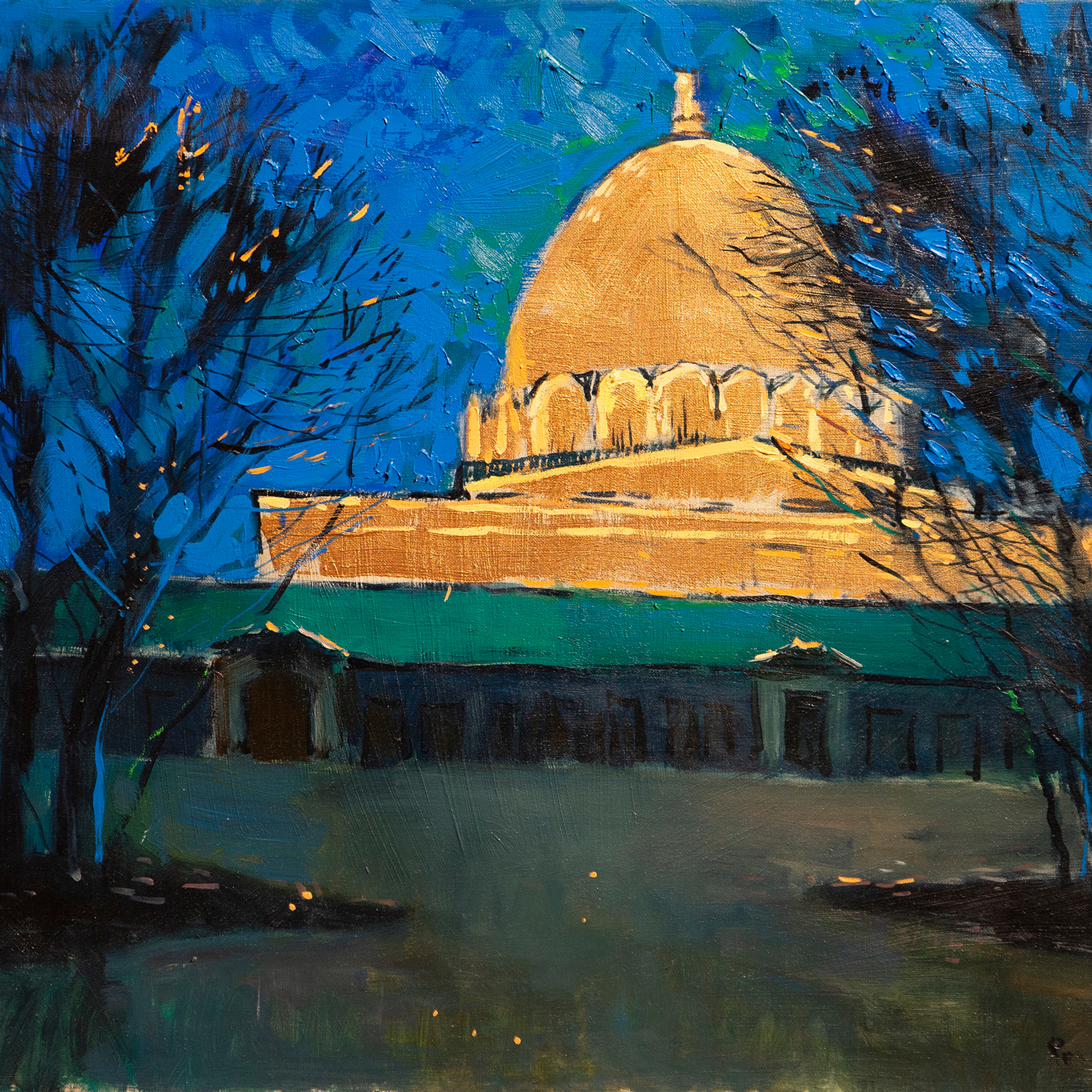 Космос рядом - 50х50см, холст, масло, акрил