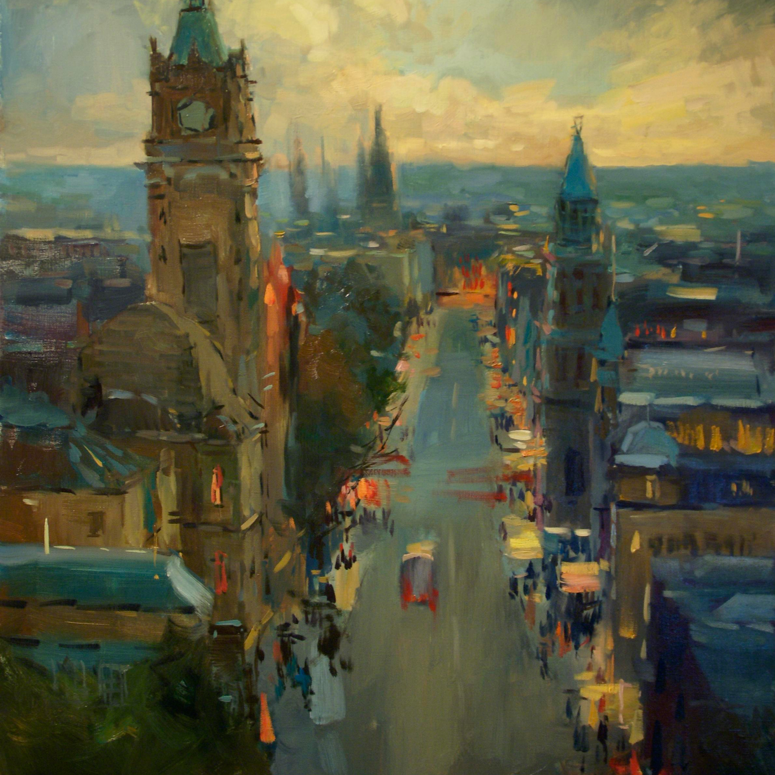 Вечер в городе - 60х80см, холст, масло.