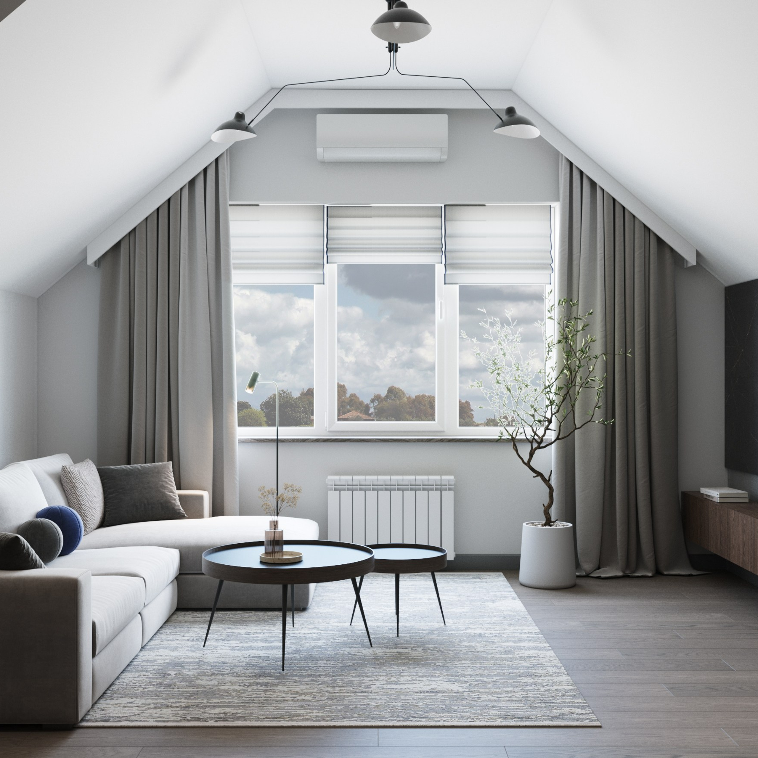 Кабинет на мансардном этаже. Дизайнер интерьера Санкт-Петербург I Дегтярева Елизавета