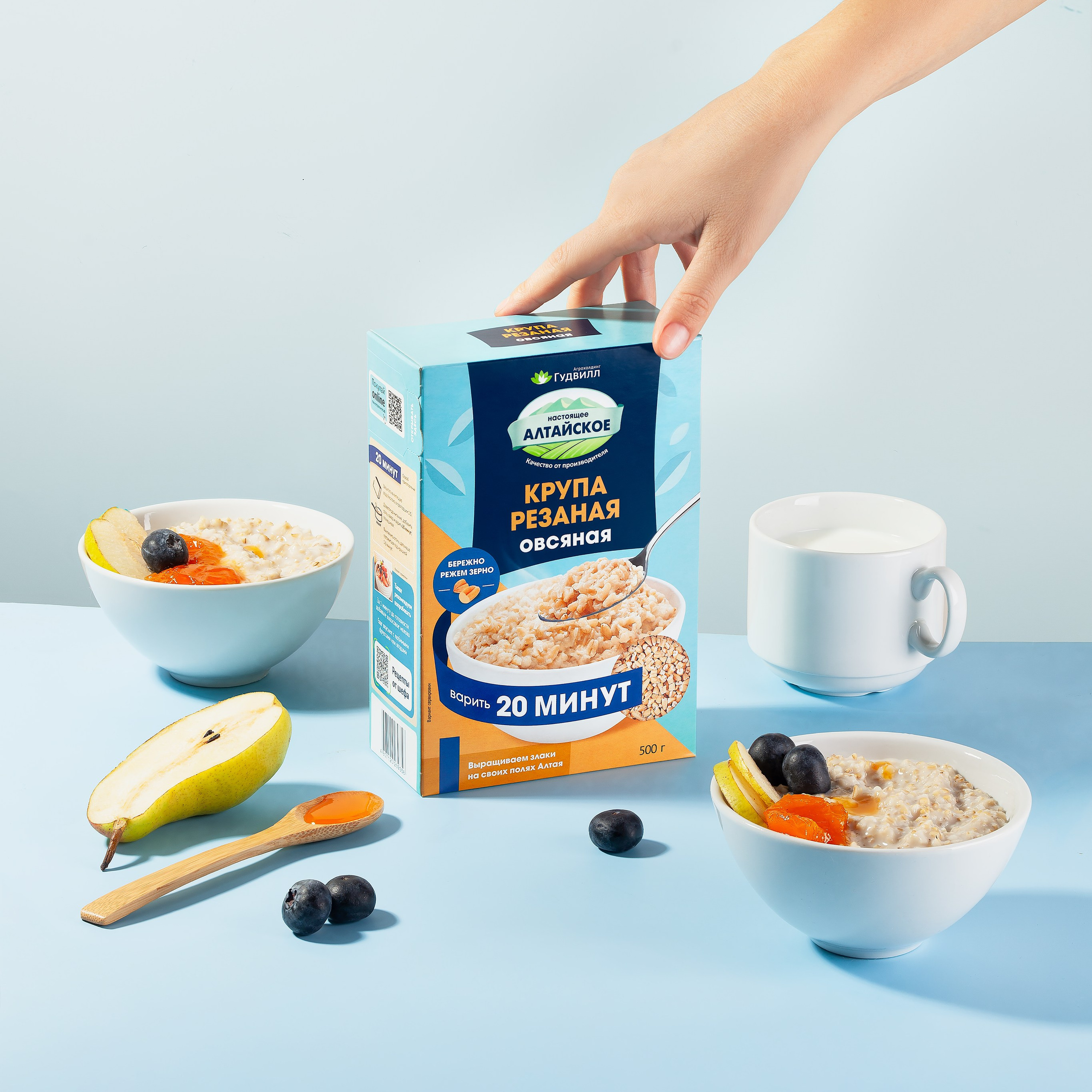 FOOD и рекламная съемка для производителя круп АО "Алтайская Крупа". Юлия Василенко, Профессиональный предметный рекламный фотограф Барнаул, Алтай, и по всей России онлайн