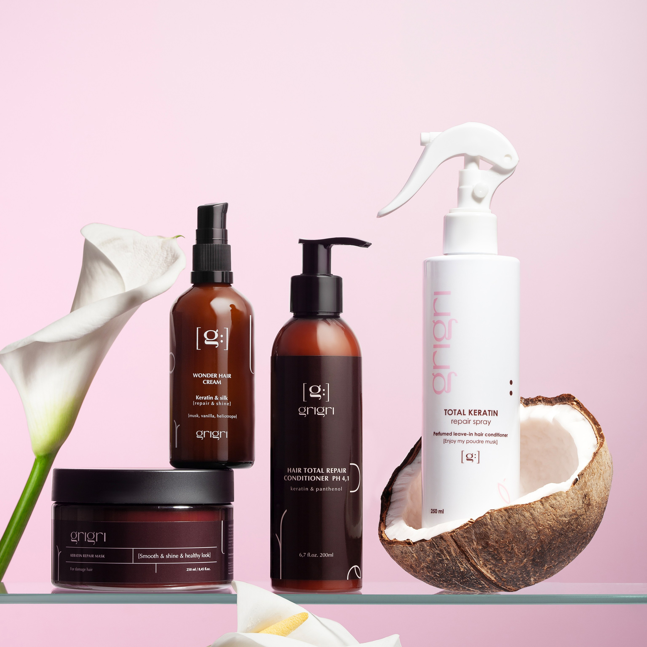 Фотосъемка  косметики. предметный фотограф  - съемка средств для волос, маска, спрей, кератин, термозащита