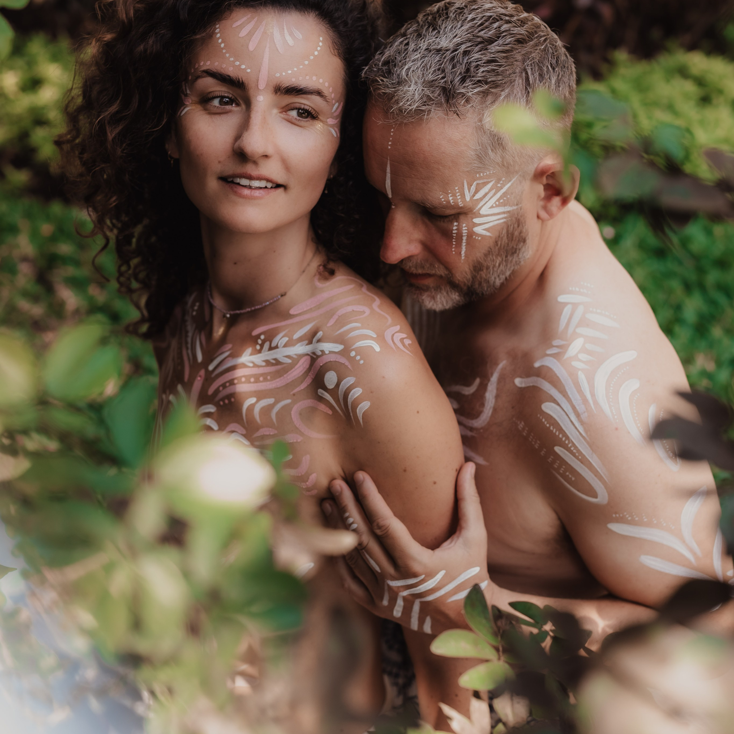 In love in body painting